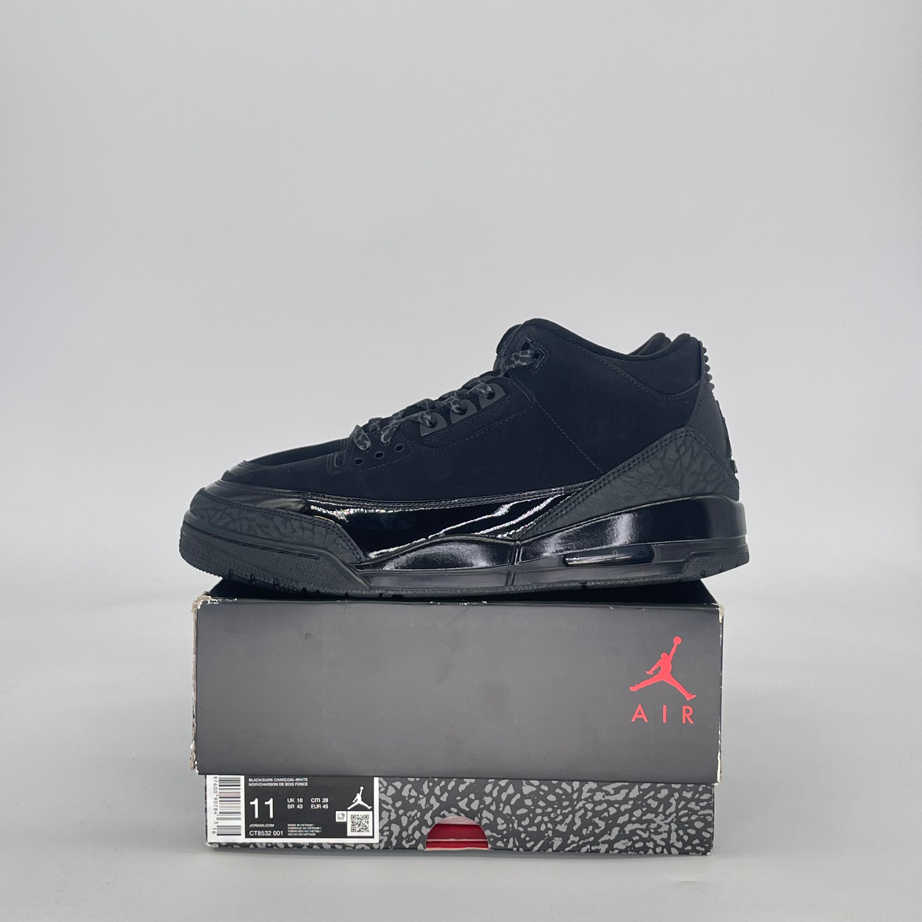 AIR JORDAN 3 BLACK CAT CT8532-001 SIZE 11/12.5W