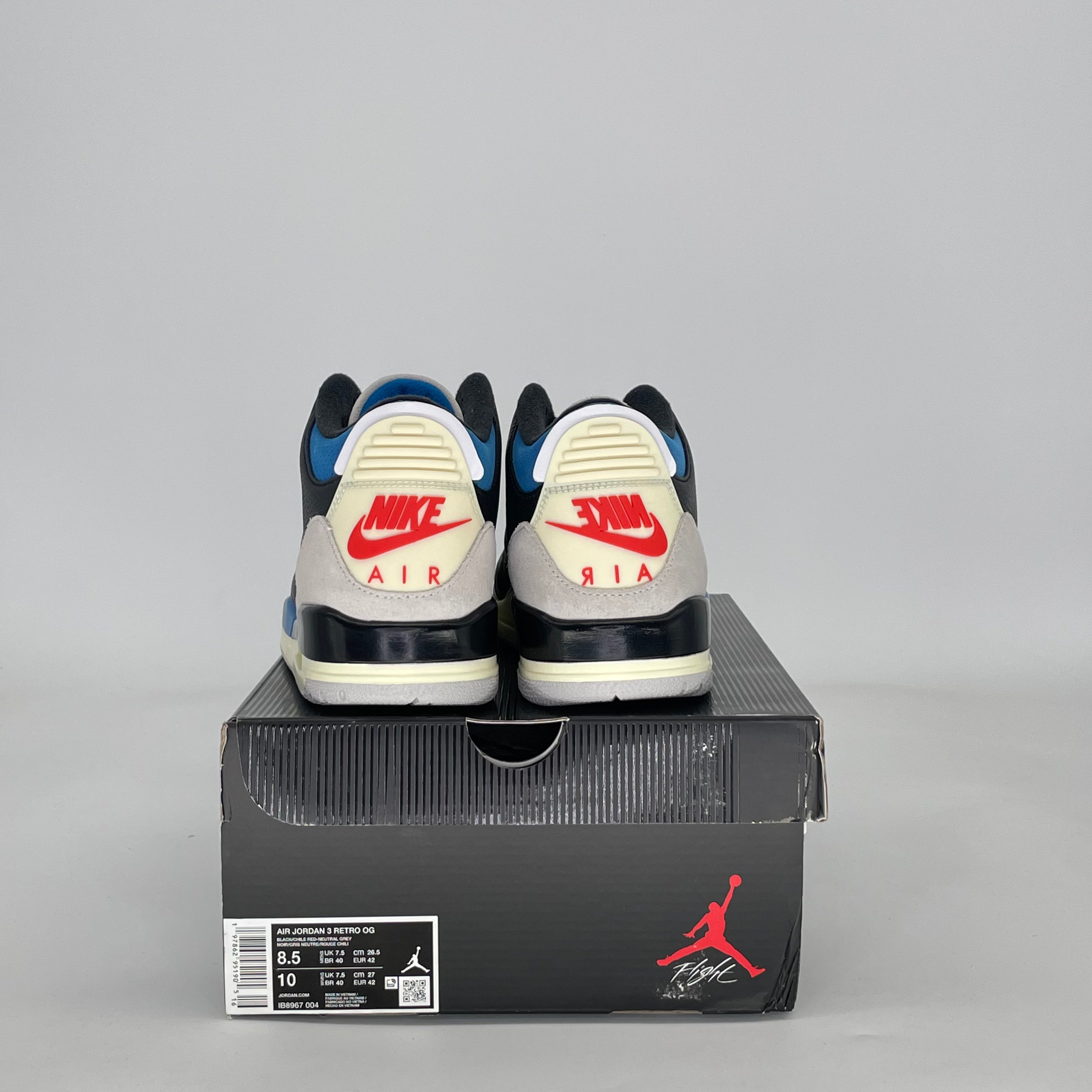 AIR JORDAN 3 RARE AIR IB8967-004 SIZE 8.5/10W