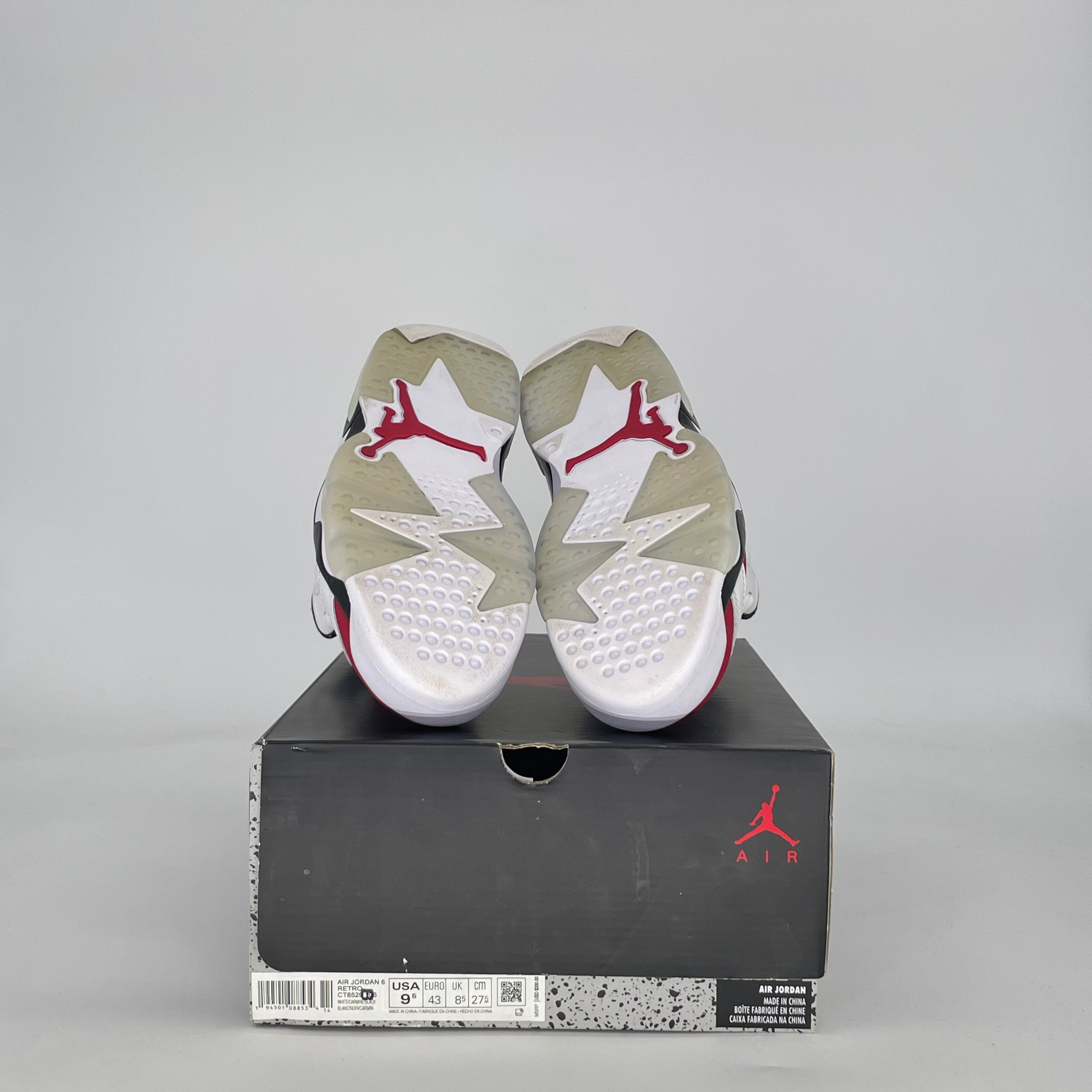 AIR JORDAN 6 CARMINE (2021) CT8529-106 SIZE 9.5/11W