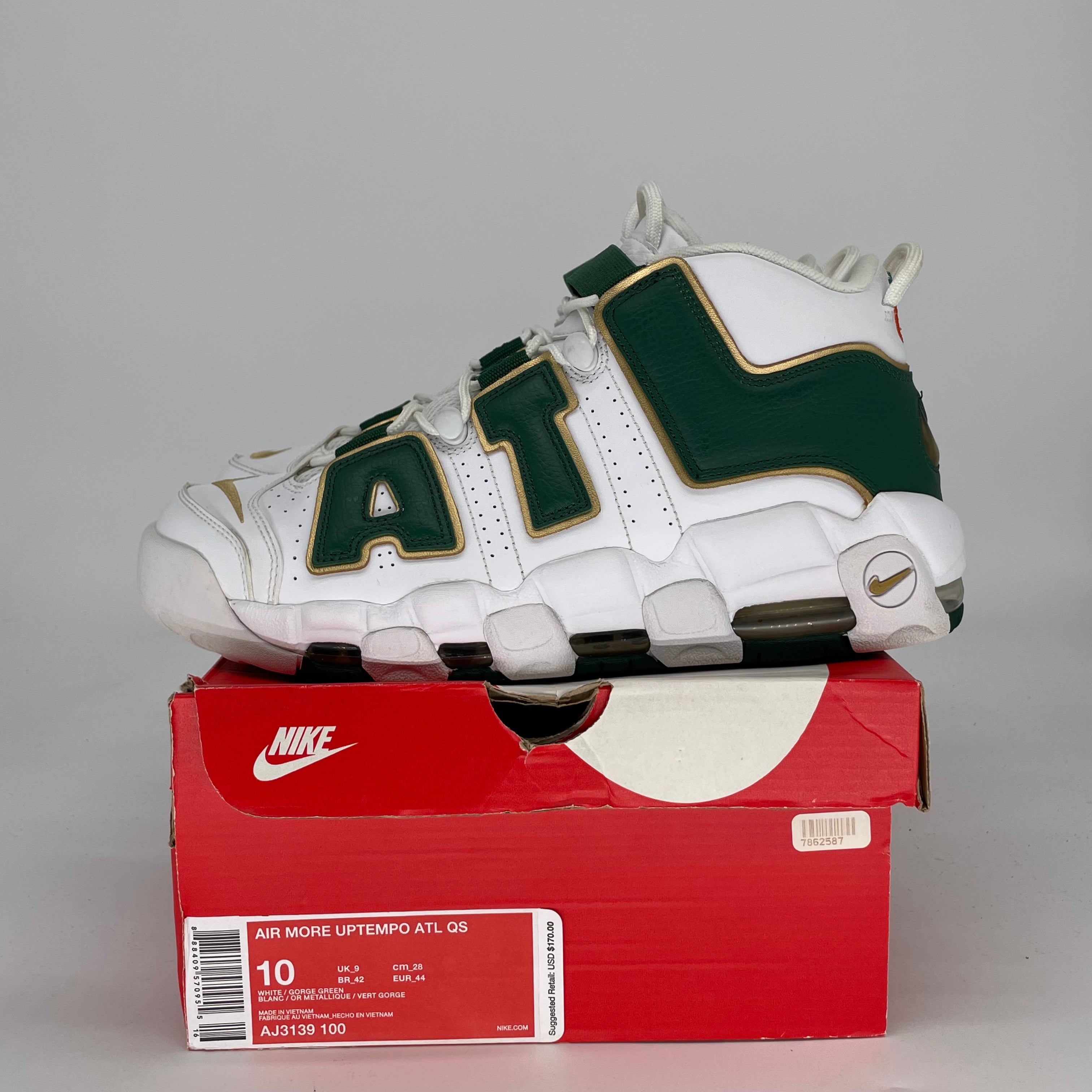 NIKE AIR MORE UPTEMPO ATLANTA AJ3139-100 SIZE 10/11.5W