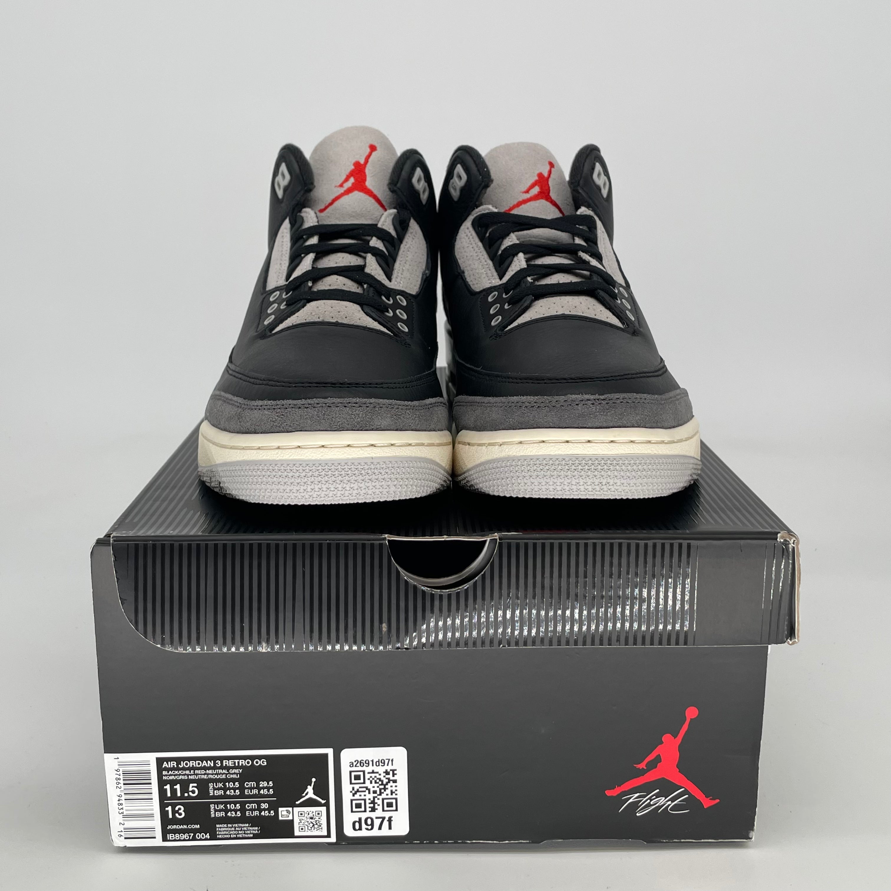AIR JORDAN 3 RARE AIR IB8967-004 SIZE 11.5/13W