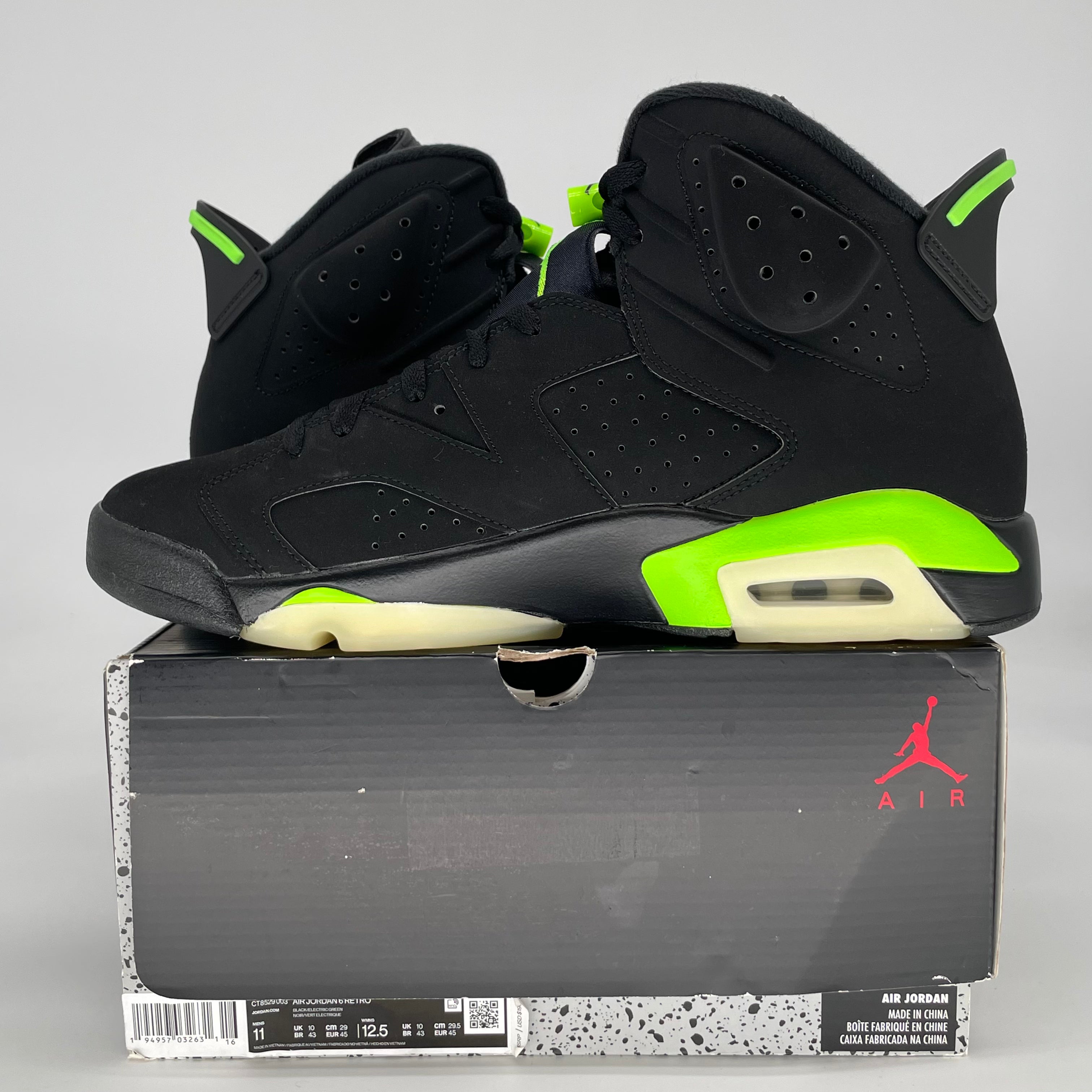 AIR JORDAN 6 ELECTRIC GREEN CT8529-003 SIZE 11/12.5W