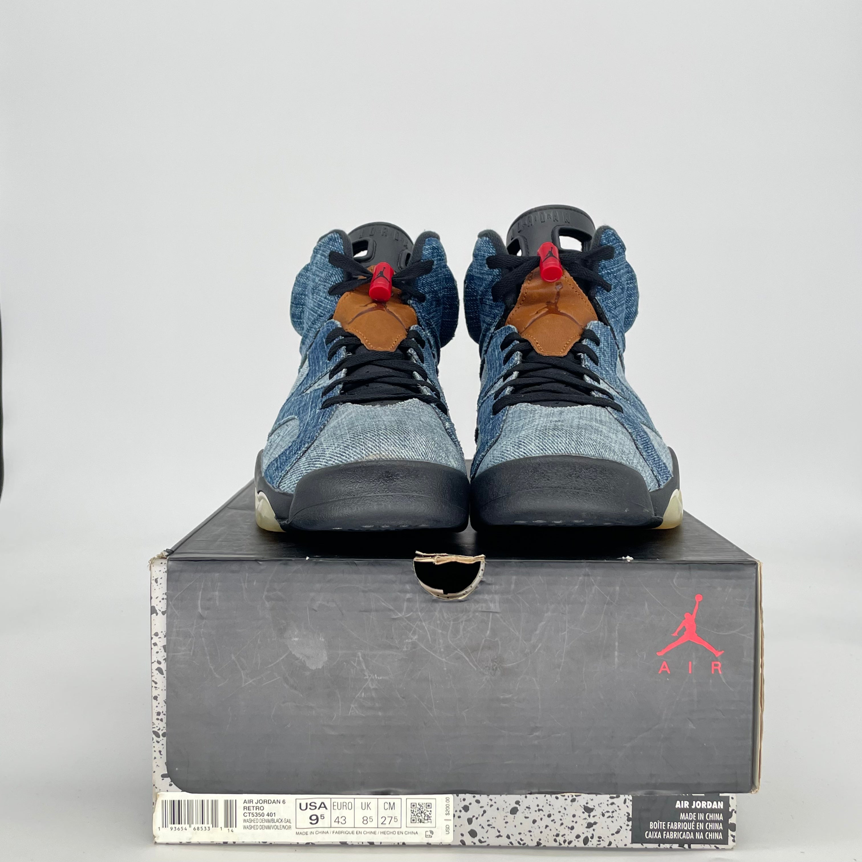 AIR JORDAN 6 WASHED DENIM CT5350-401 SIZE 9.5/11W