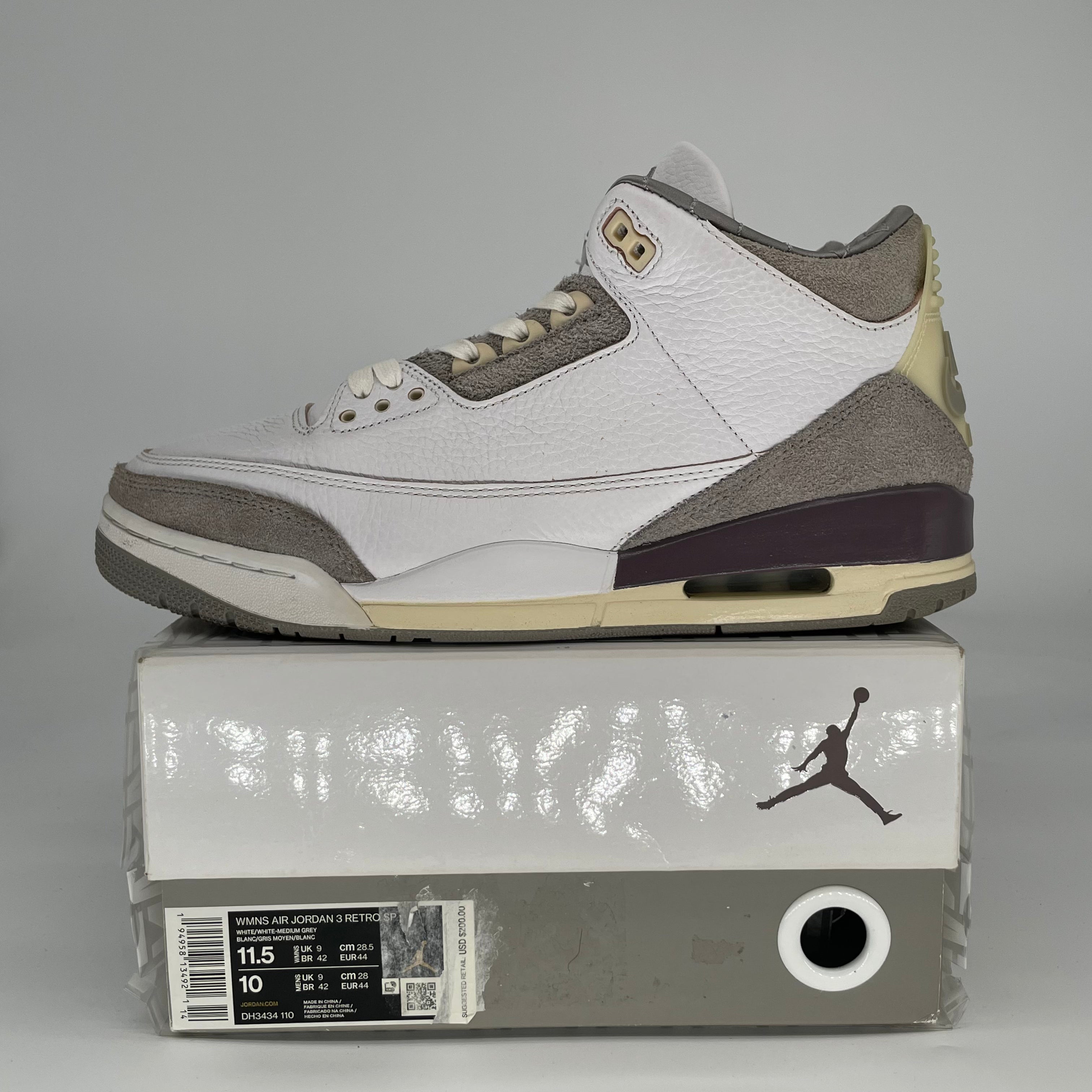 AIR JORDAN 3 A MA MANIERE W DH3434-110 SIZE 10.5/11.5W