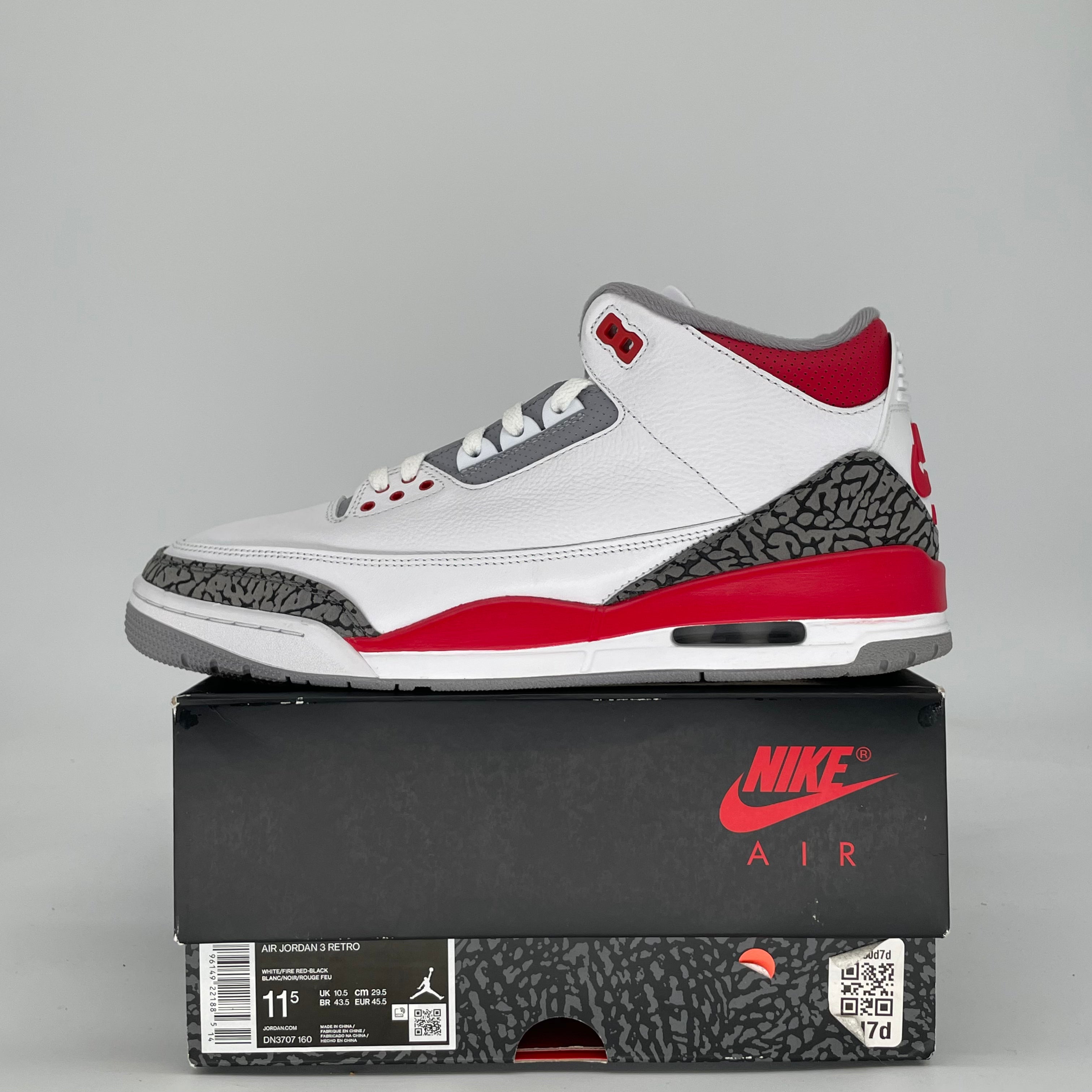 AIR JORDAN 3 FIRE RED DN3707-160 SIZE 11.5/13W