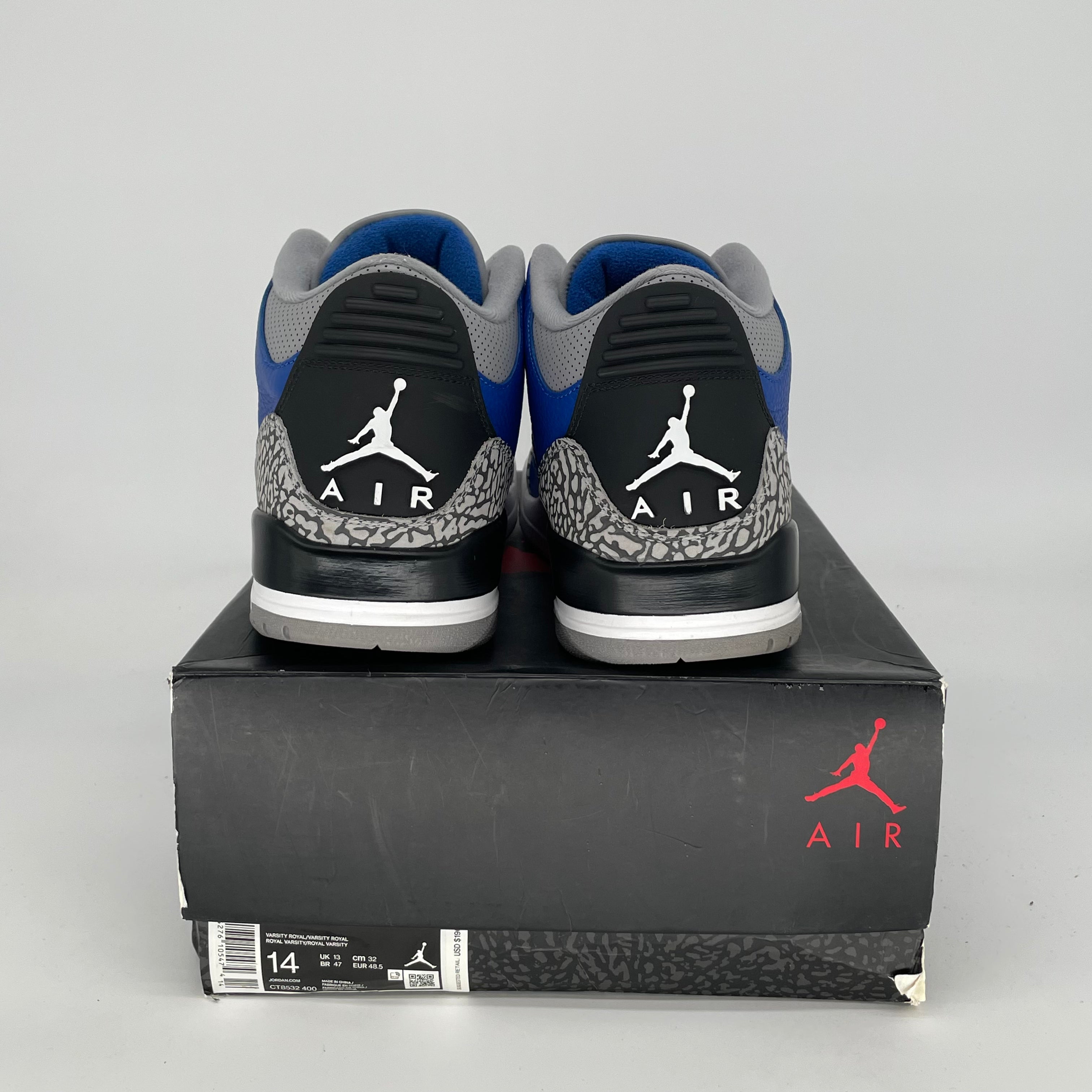 AIR JORDAN 3 VARSITY ROYAL CEMENT SIZE 14/15/5W CT8532-400