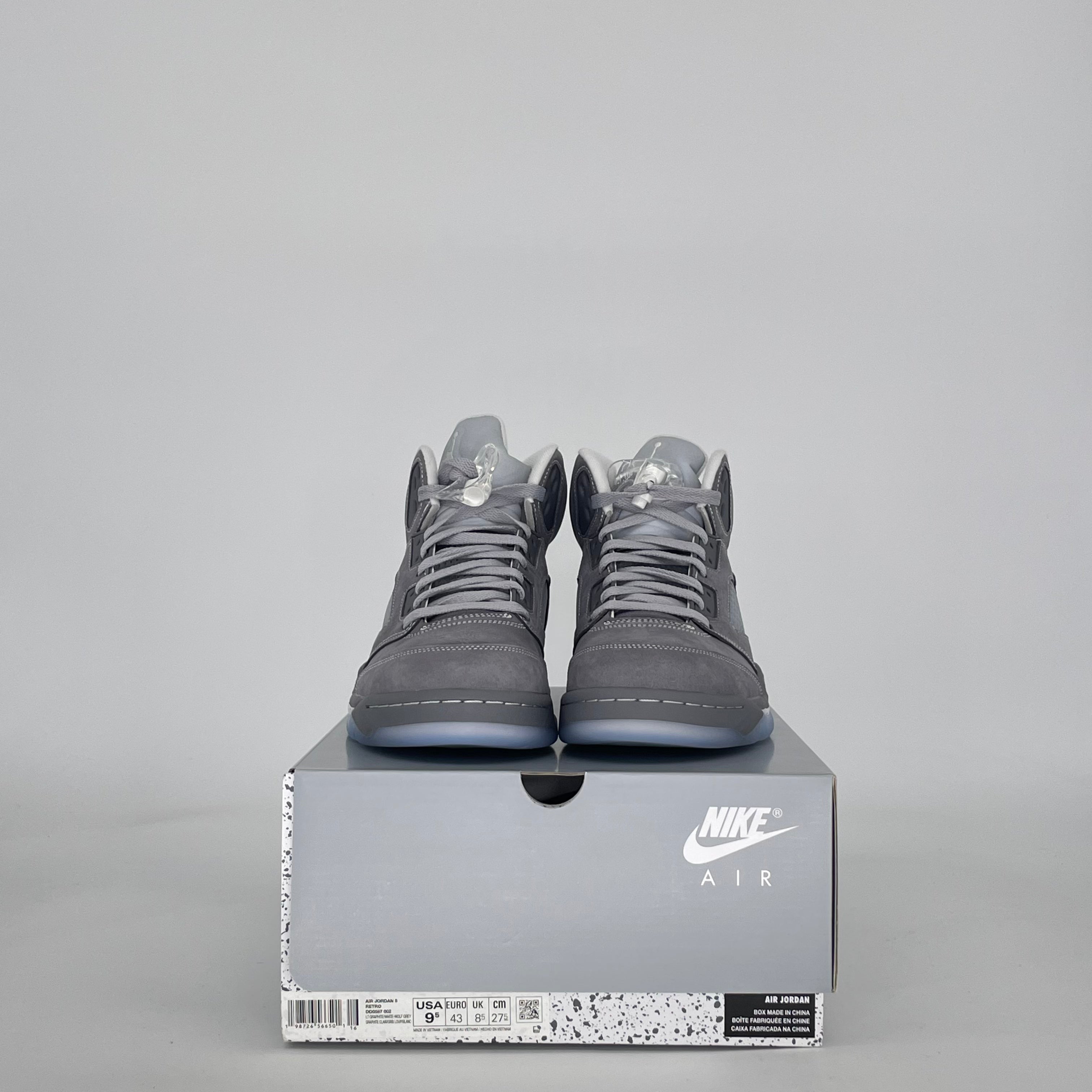 AIR JORDAN 5 WOLF GREY DD0587-002 SIZE 9.5/11W