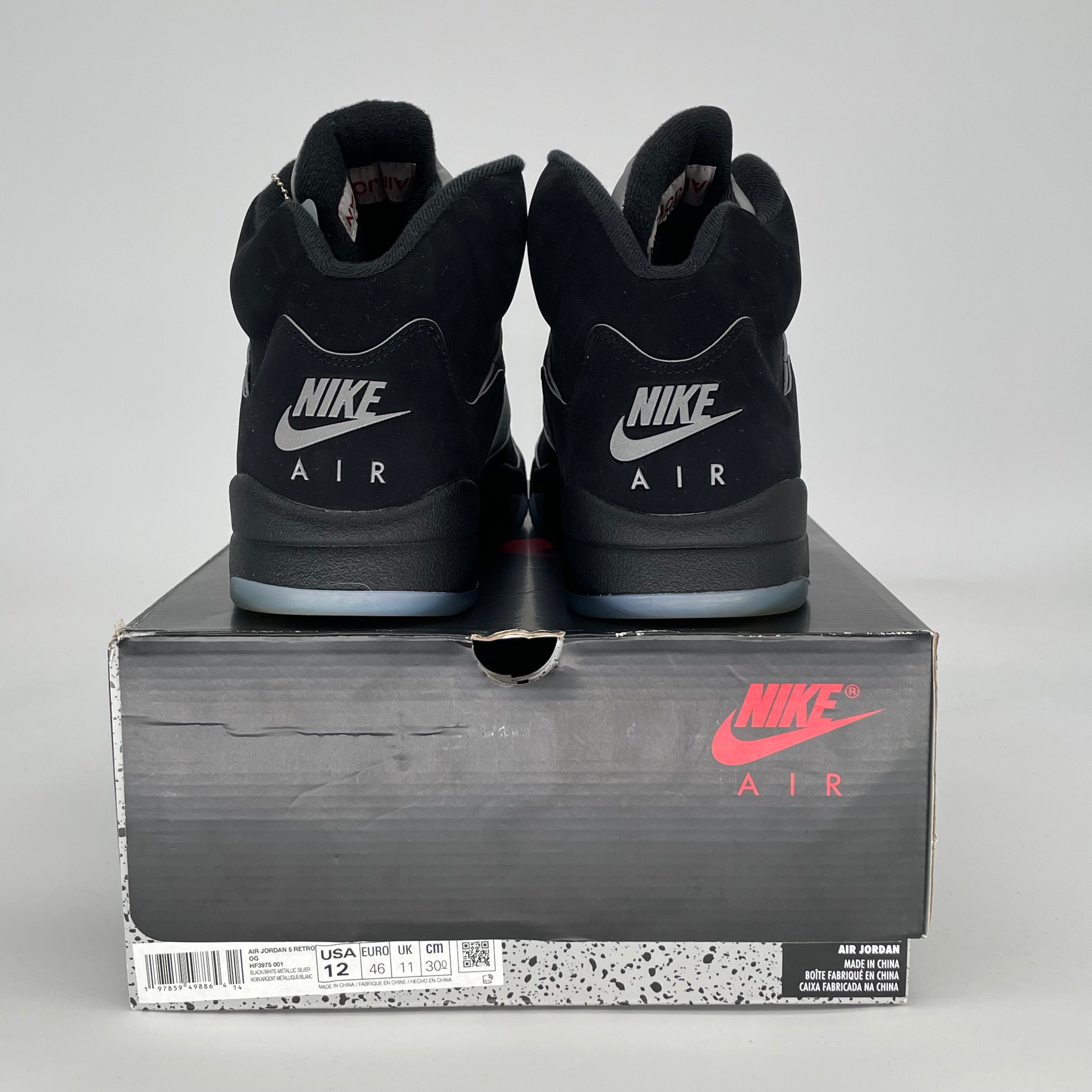 AIR JORDAN 5 BLACK METALLIC REIMAGINED HF3975-001 SIZE 12/13.5W