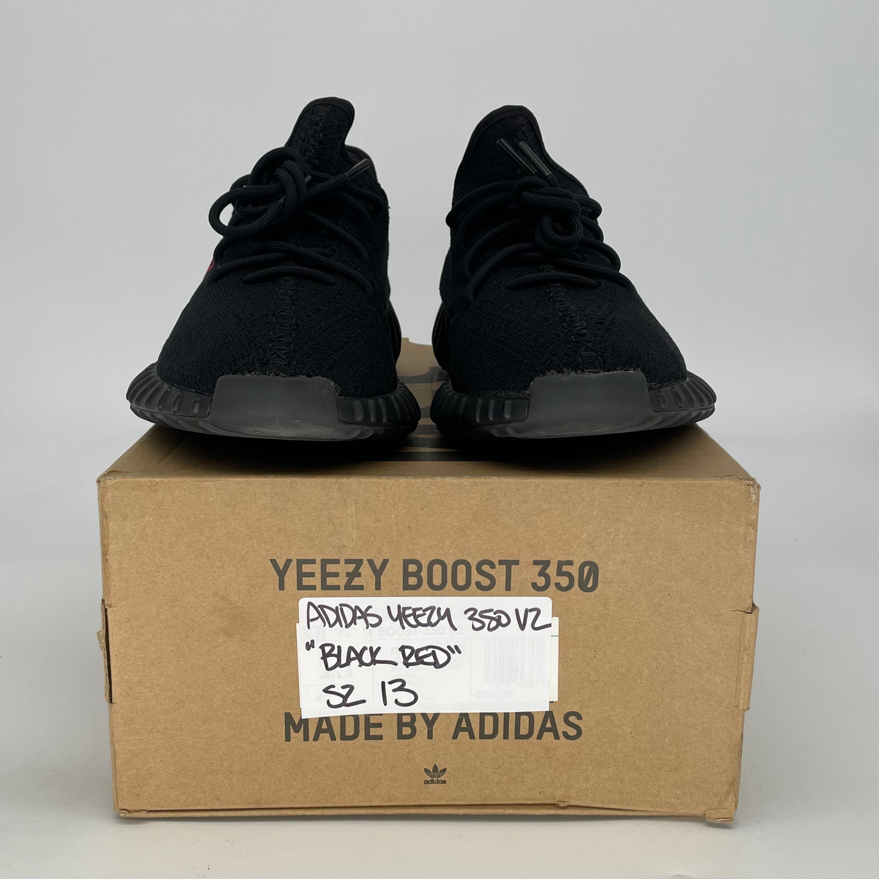 ADIDAS YEEZY 350 V2 BLACK RED CP9652 SIZE 13/14.5W