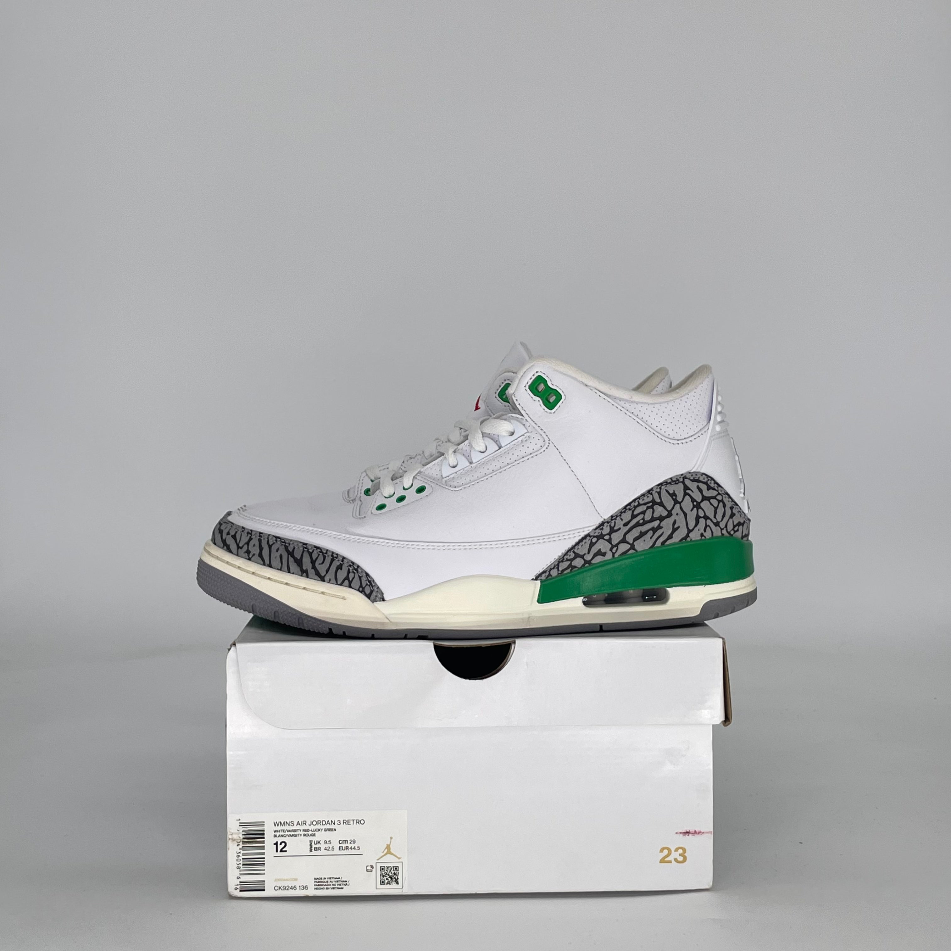 AIR JORDAN 3 LUCKY GREEN CK9246-136 SIZE 10.5/12W