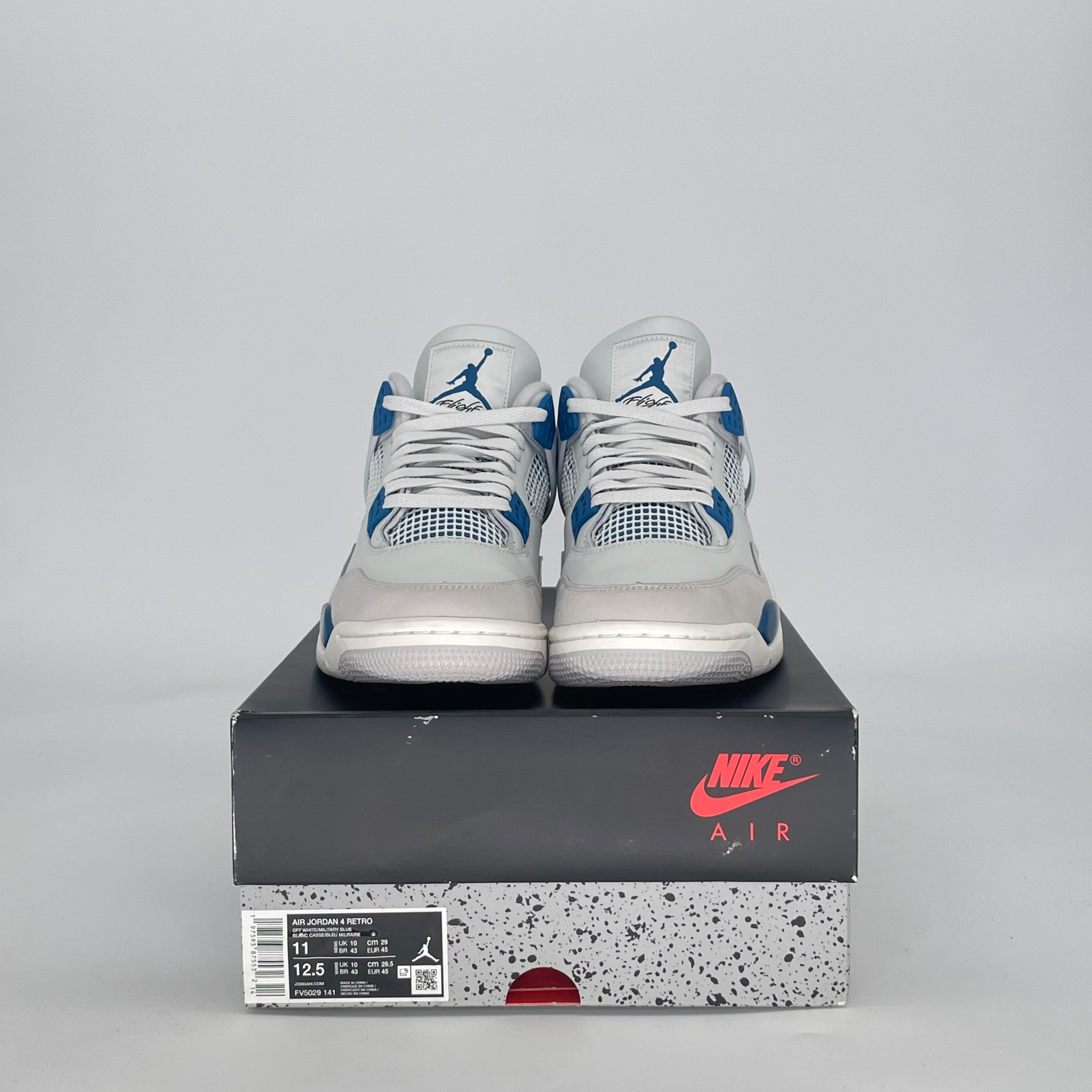 AIR JORDAN 4 MILITARY BLUE FV5029-141 SIZE 11/12.5W