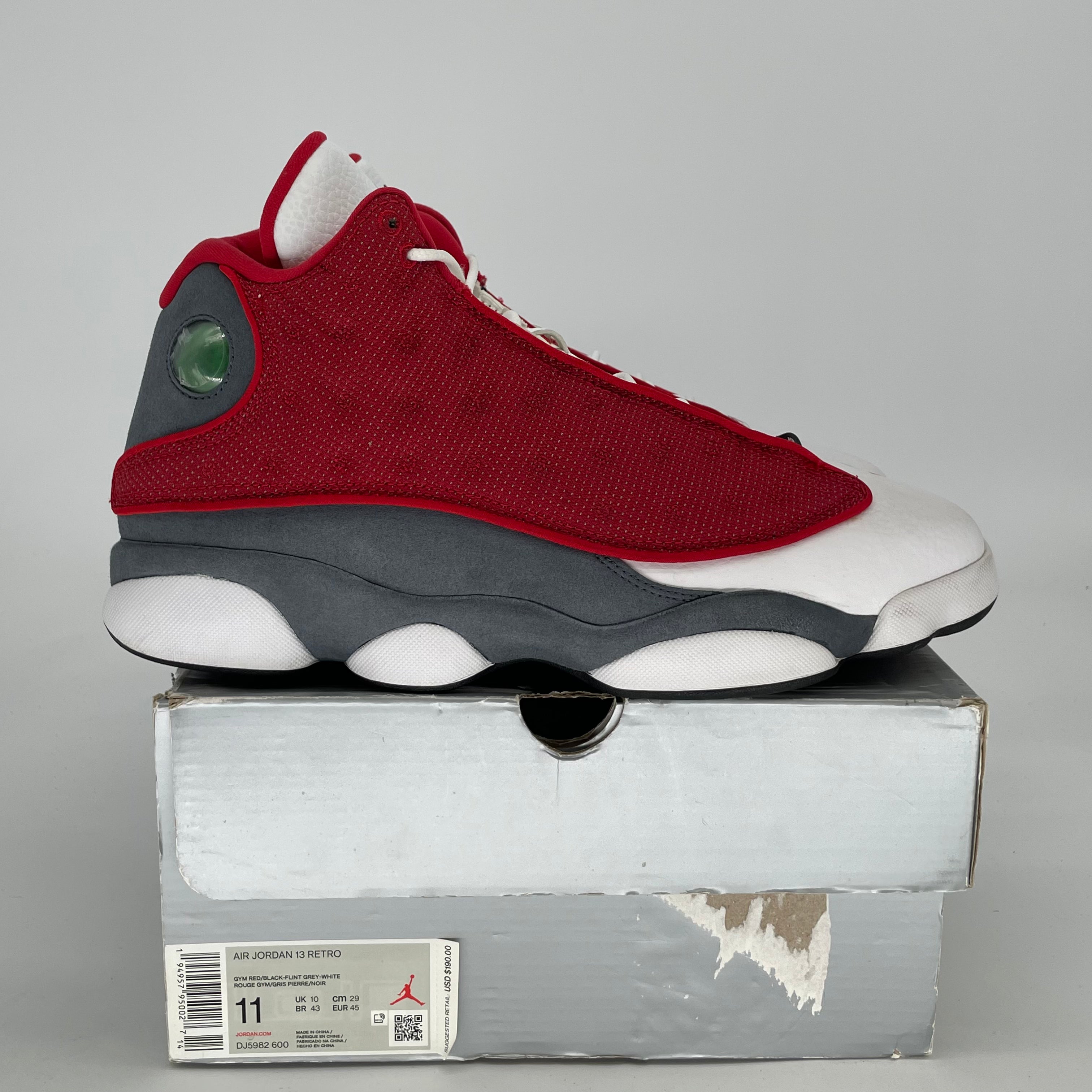 AIR JORDAN 13 GYM RED FLINT GREY DJ5982-600 SIZE 11/12.5W