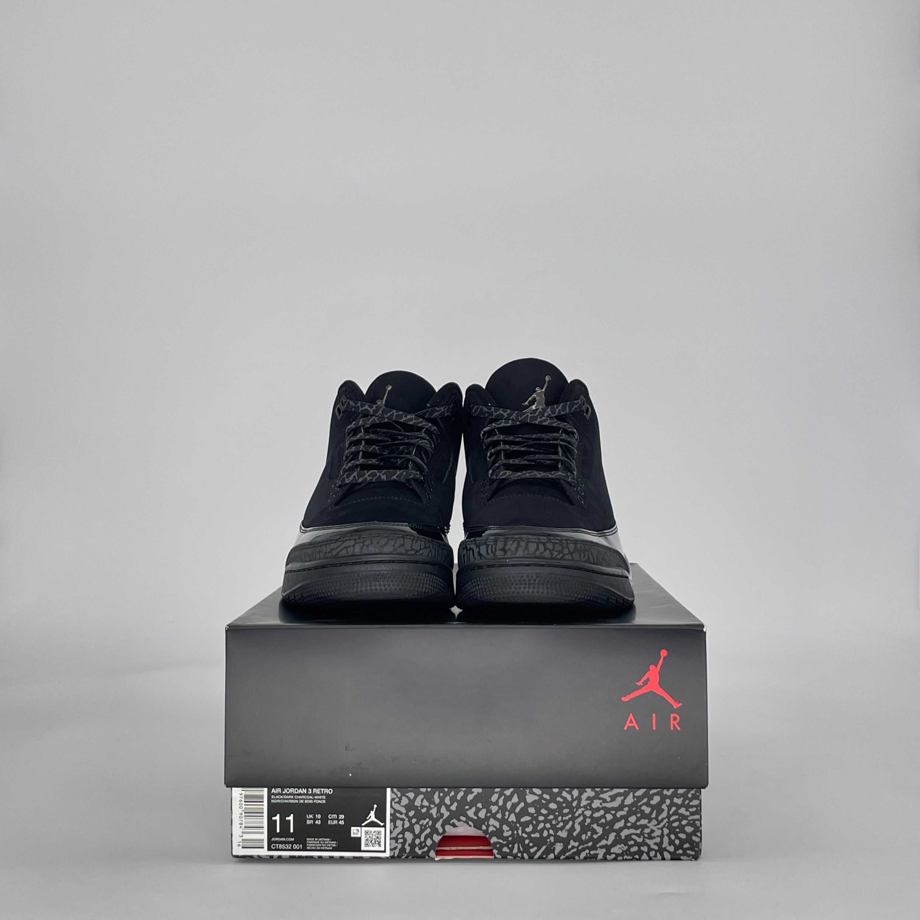 AIR JORDAN 3 BLACK CAT CT8532-001 SIZE 11/12.5W