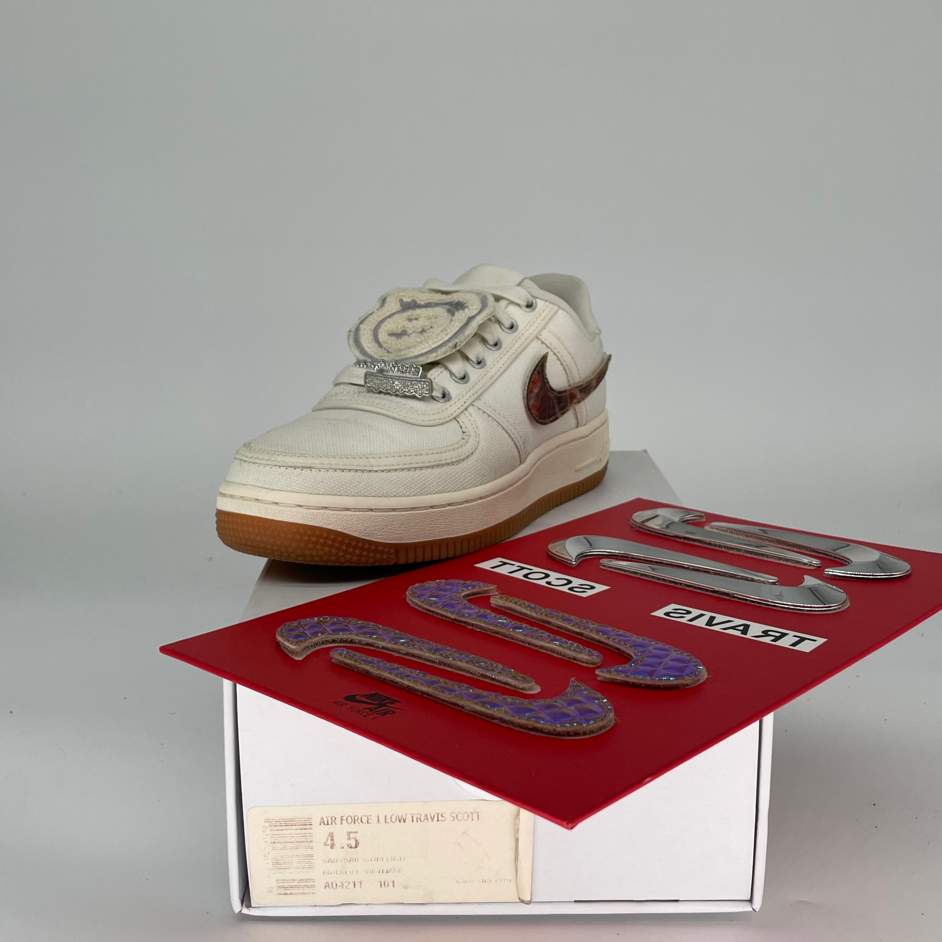 NIKE AIR FORCE 1 LOW TRAVIS SCOTT SAIL AQ4211-101 SIZE 4.5/6W