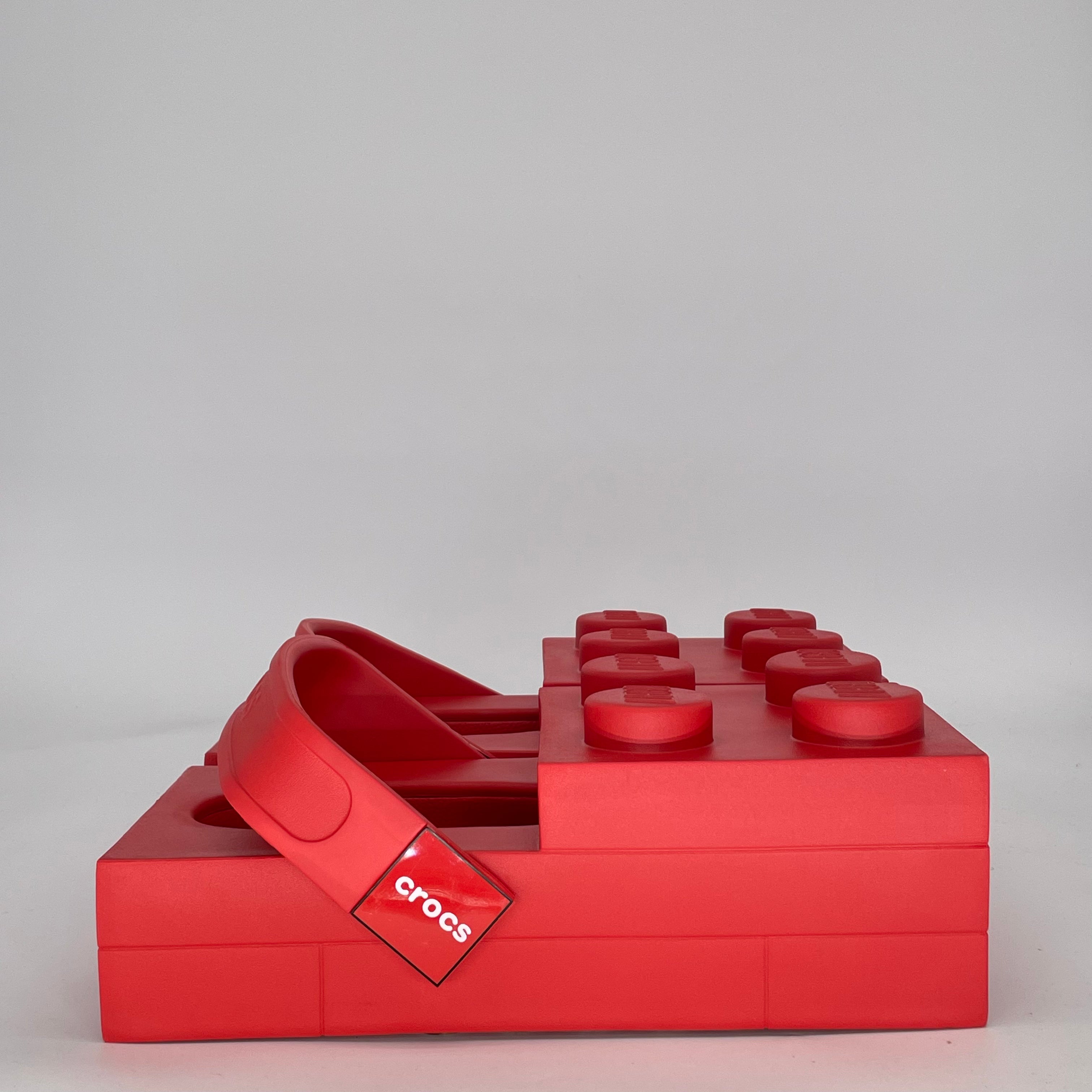 CROCS BRICK CLOG LEGO RED 211719-5DJ SIZE 13/14.5W