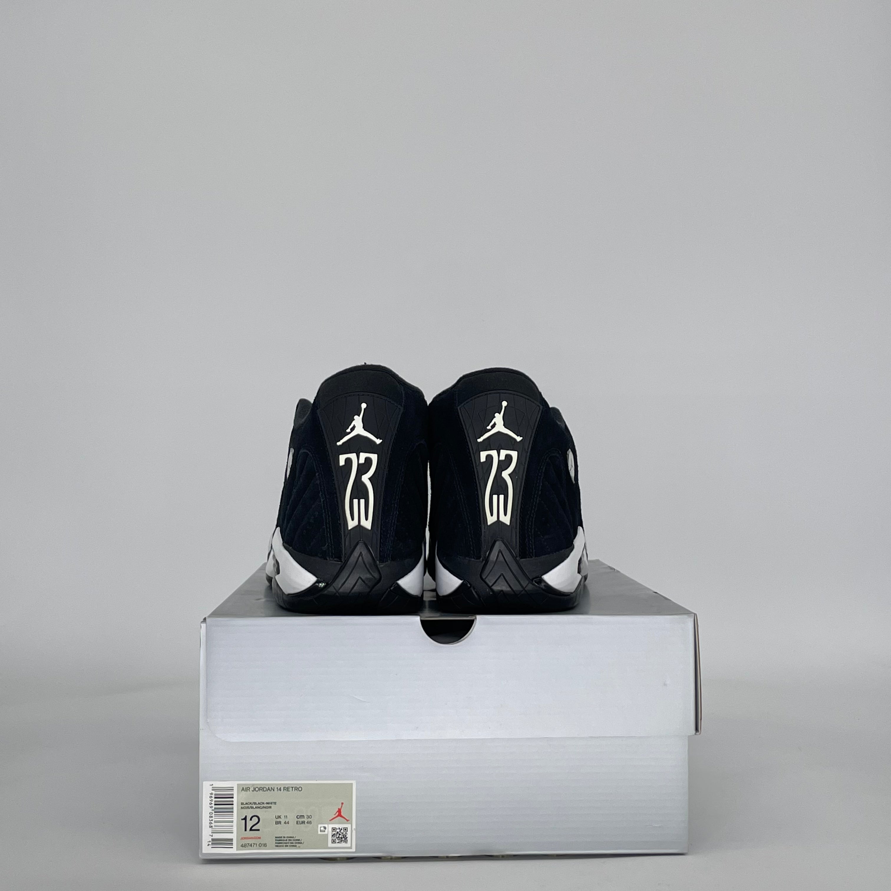 AIR JORDAN 14 BLACK WHITE 487471-016 SIZE 12/13.5W