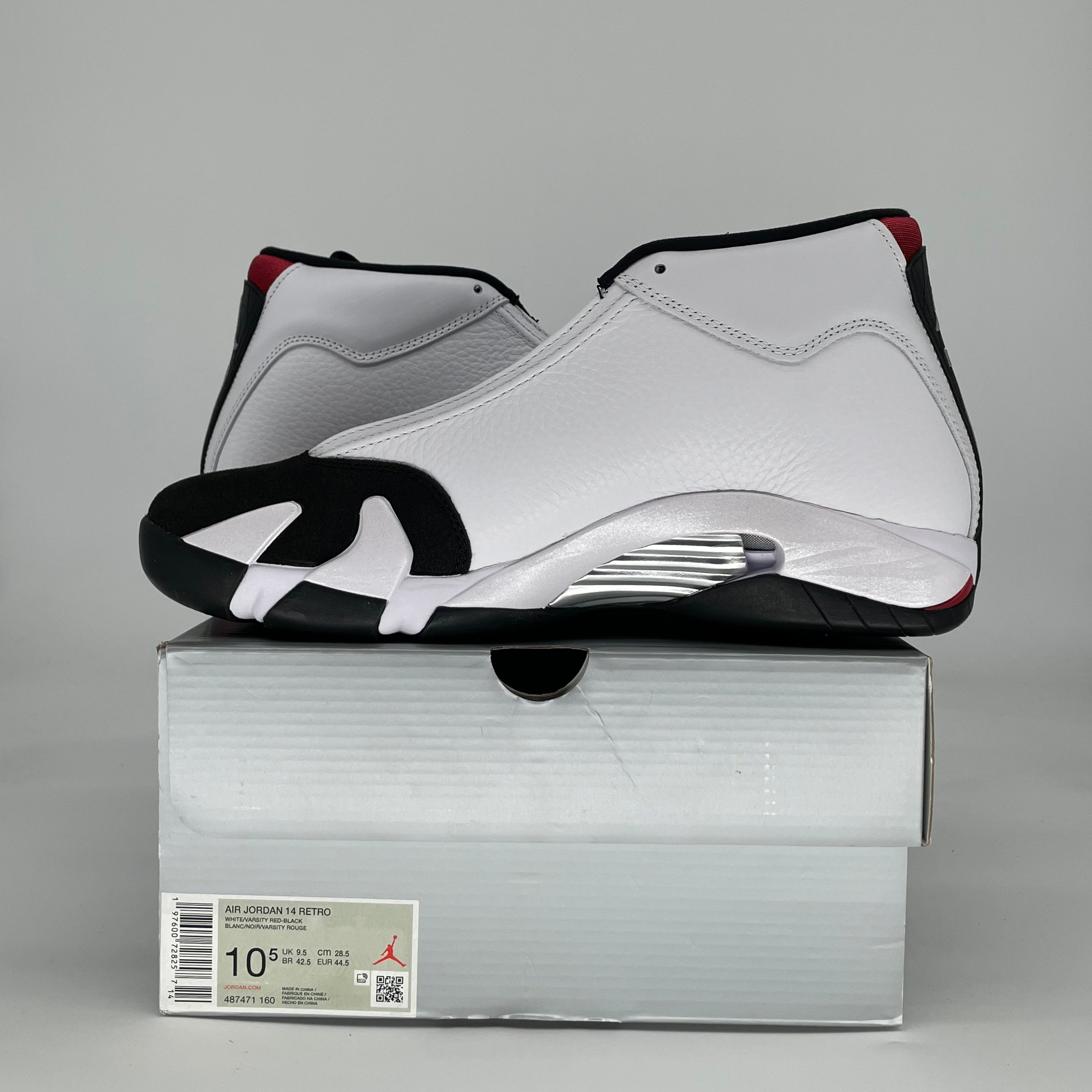 AIR JORDAN 14 BLACK TOE 487471-160 SIZE 10.5/12W