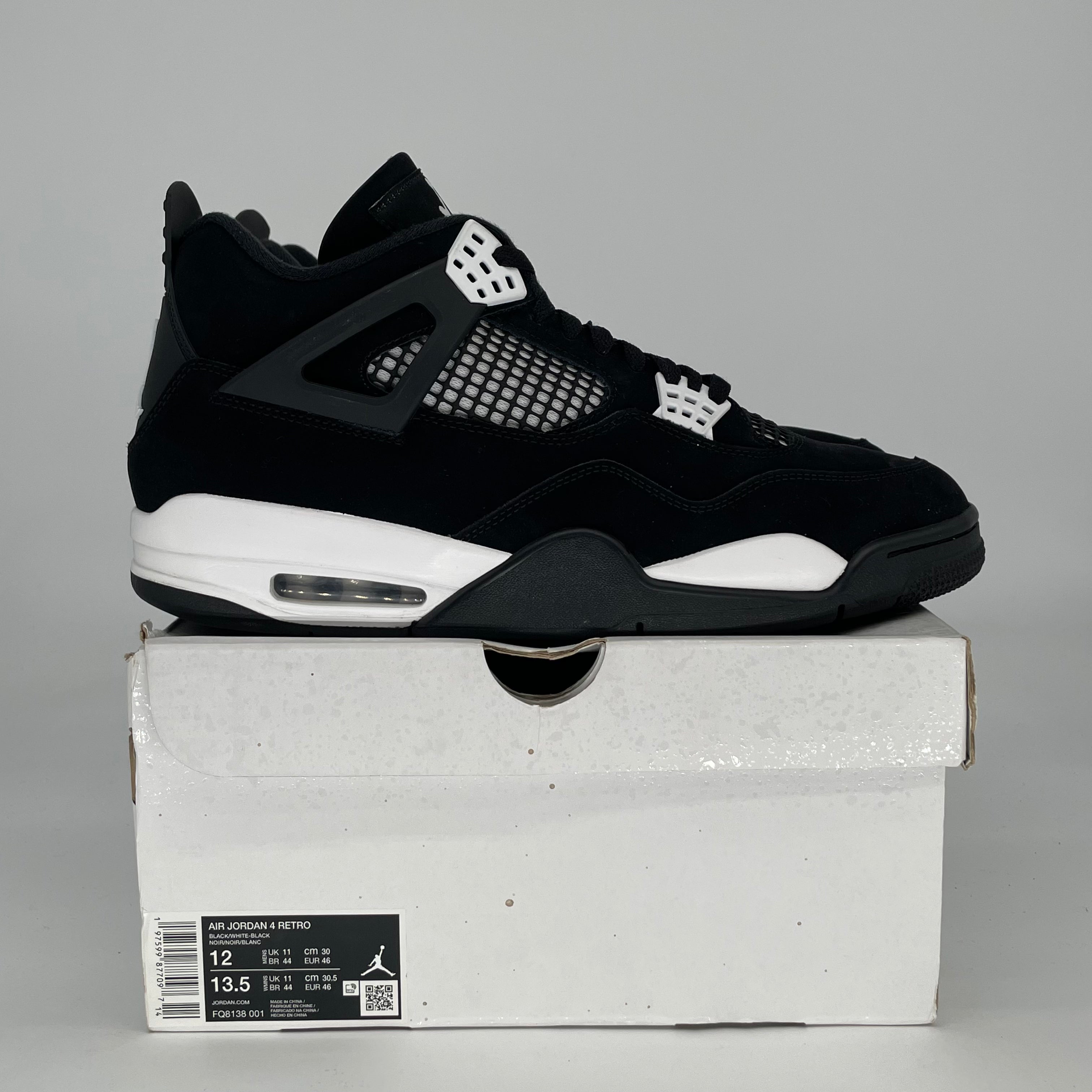AIR JORDAN 4 WHITE THUNDER FQ8138-001 SIZE 12/13.5W