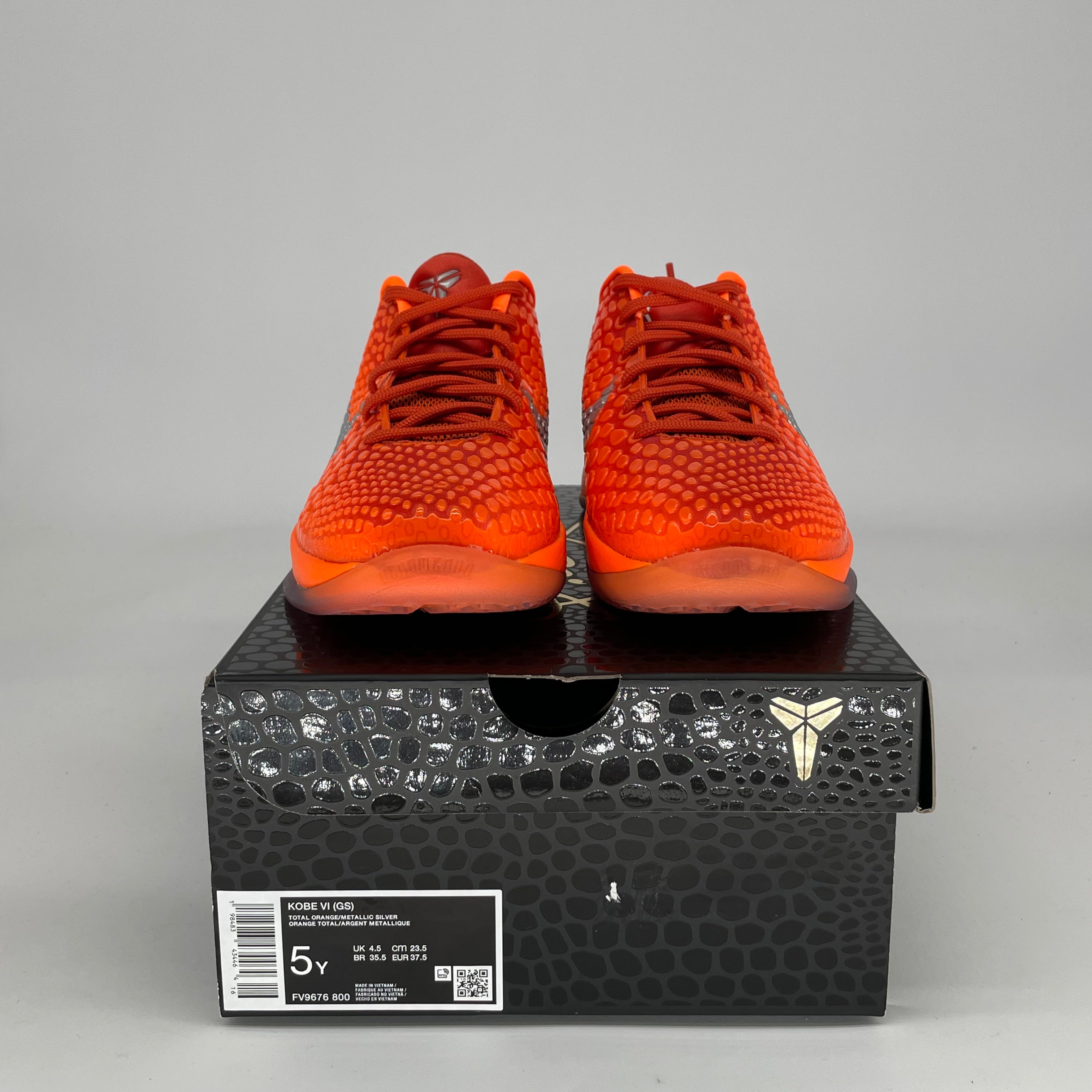 NIKE KOBE 6 TOTAL ORANGE FV9676-800 SIZE 5/6.5W