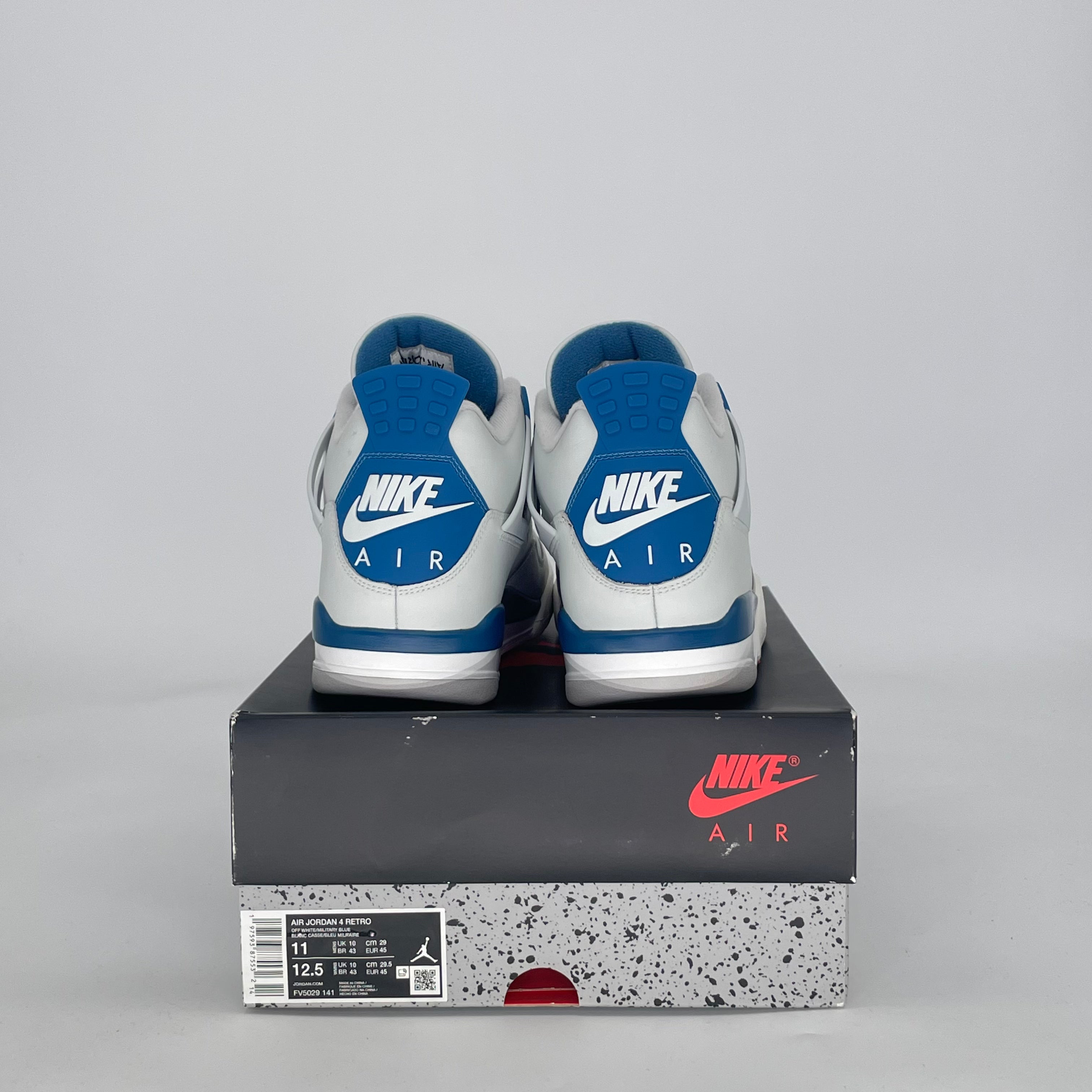 AIR JORDAN 4 MILITARY BLUE FV5029-141 SIZE 11/12.5W