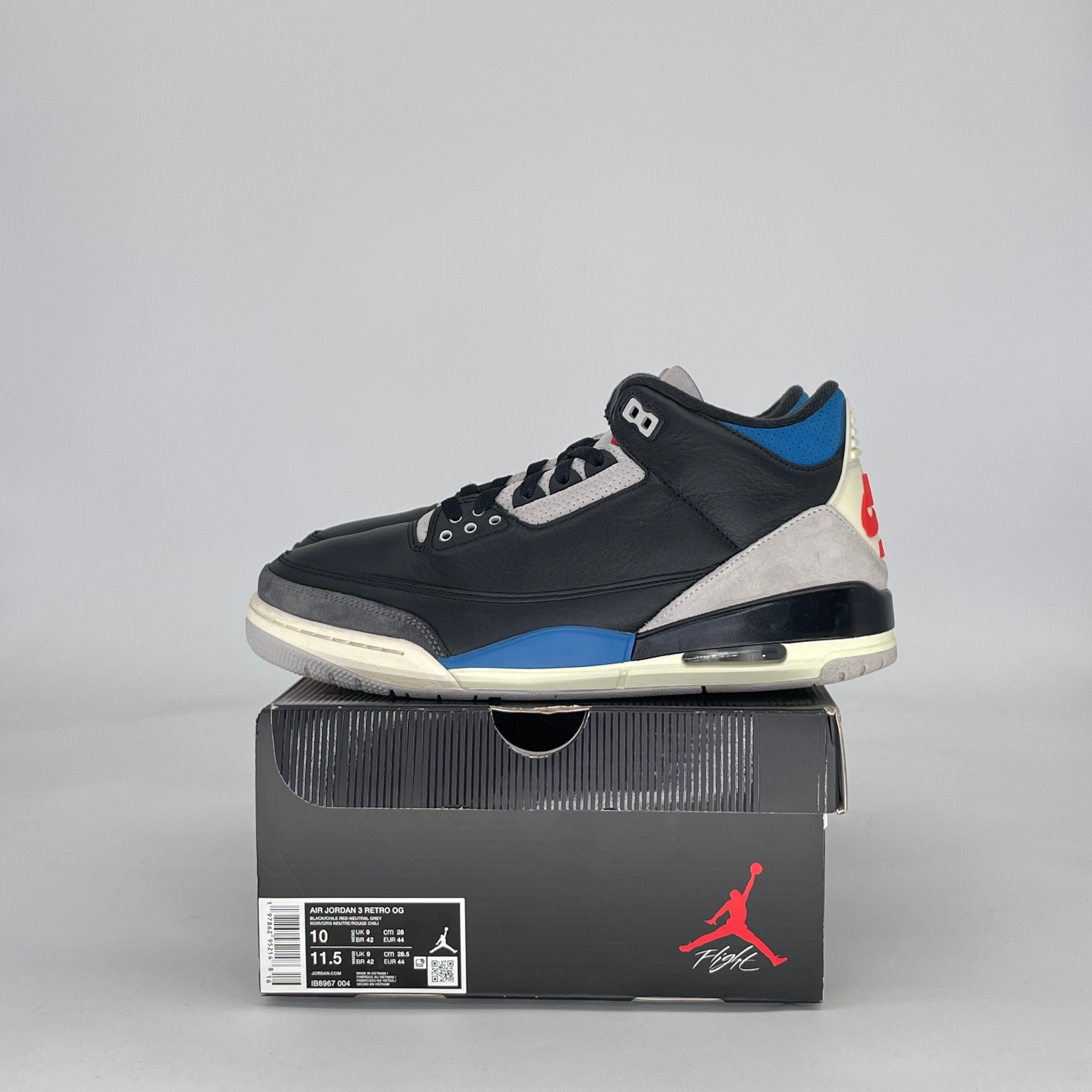 AIR JORDAN 3 RARE AIR IB8967-004 SIZE 10/11.5W
