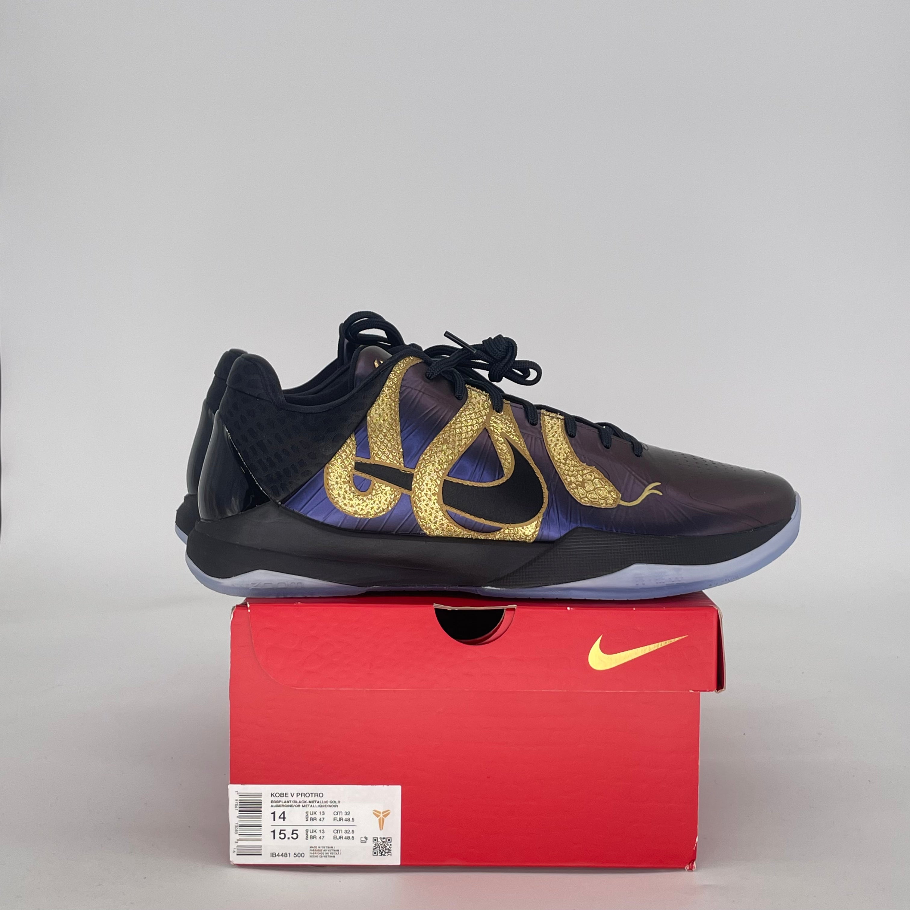 NIKE KOBE 5 PROTRO YEAR OF THE MAMBA EGGPLANT IB4481-500 SIZE 14/15.5W