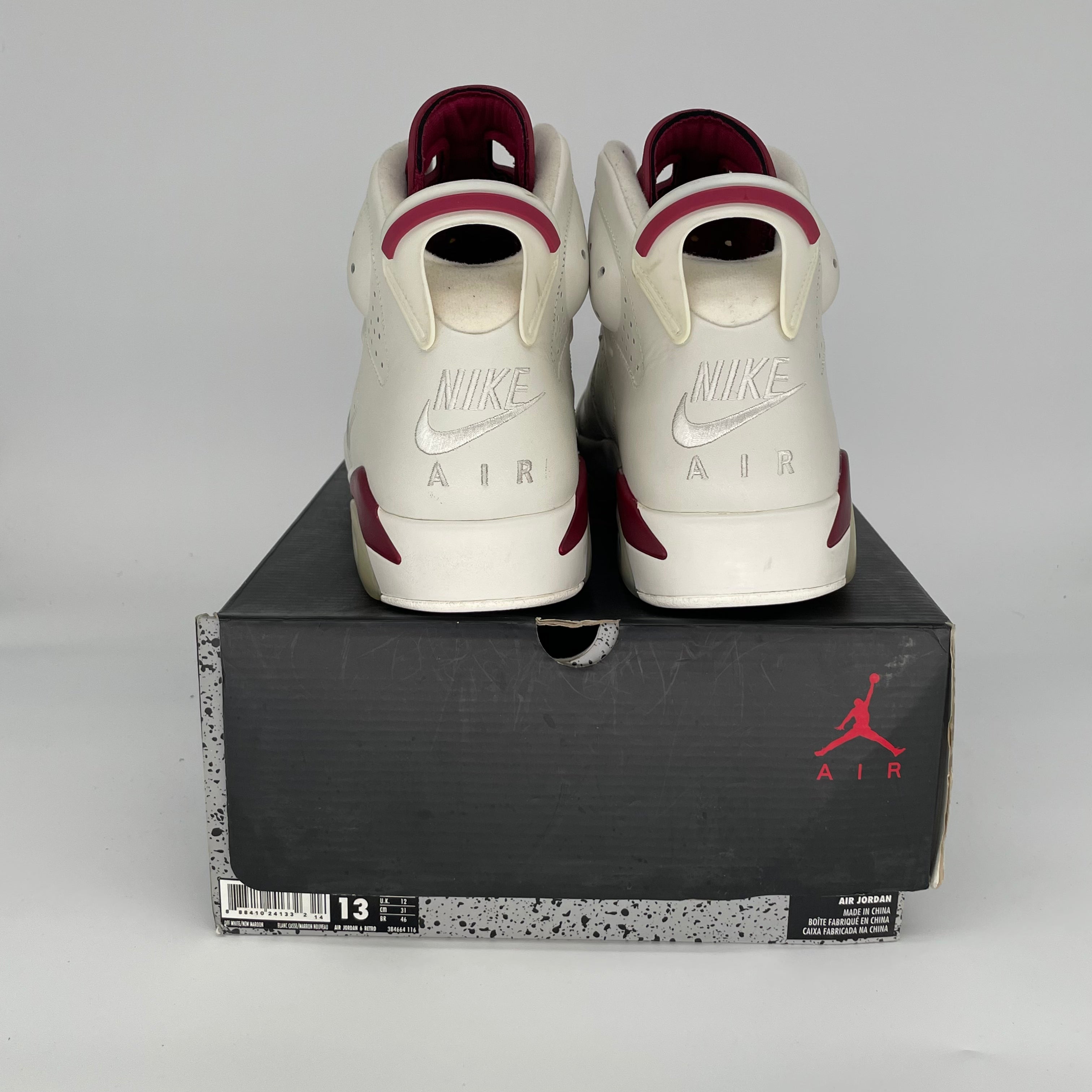 AIR JORDAN 6 MAROON 384664-116 SIZE 13/14.5W