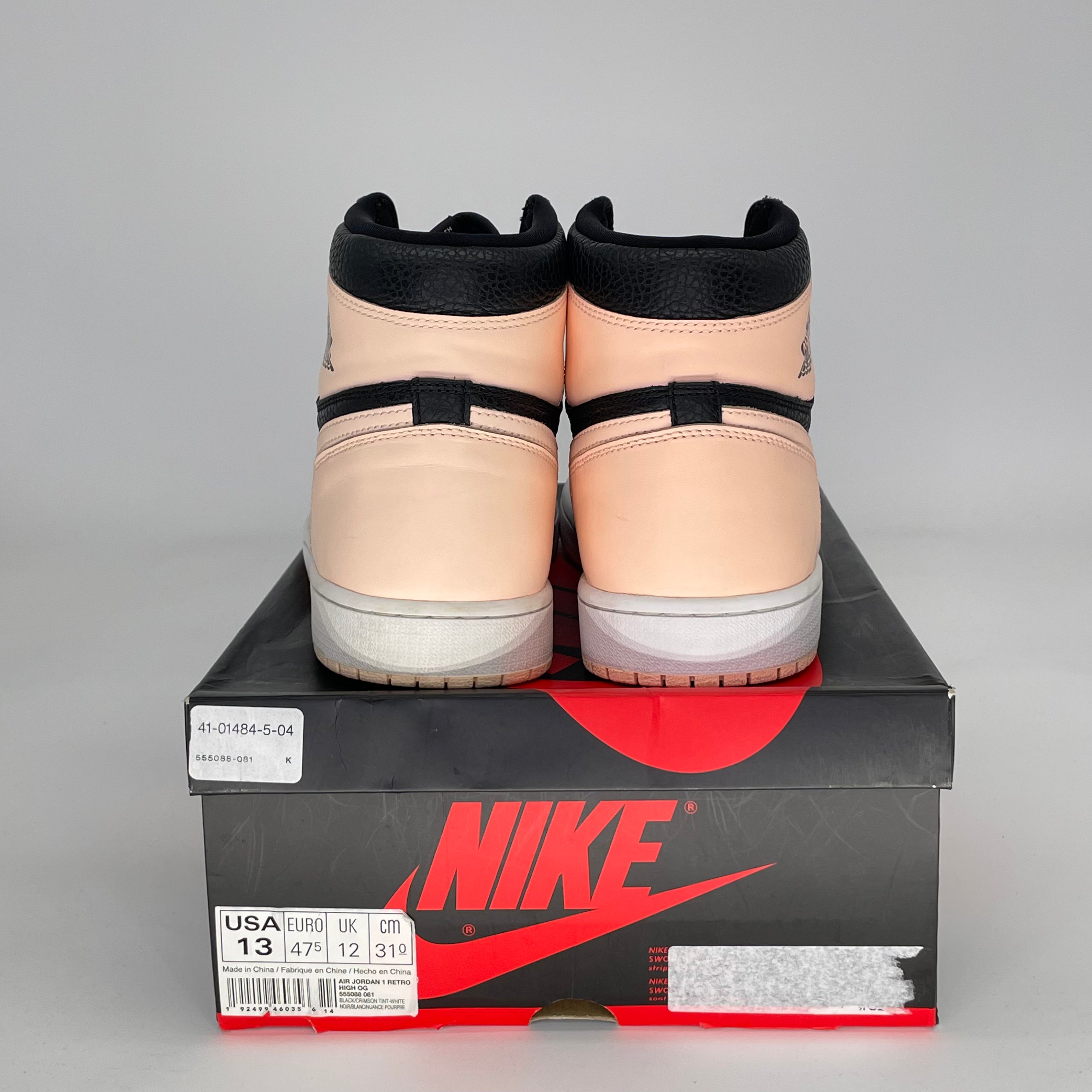 AIR JORDAN 1 BLACK CRIMSON TINT 555088-081 SIZE 13/14.5W