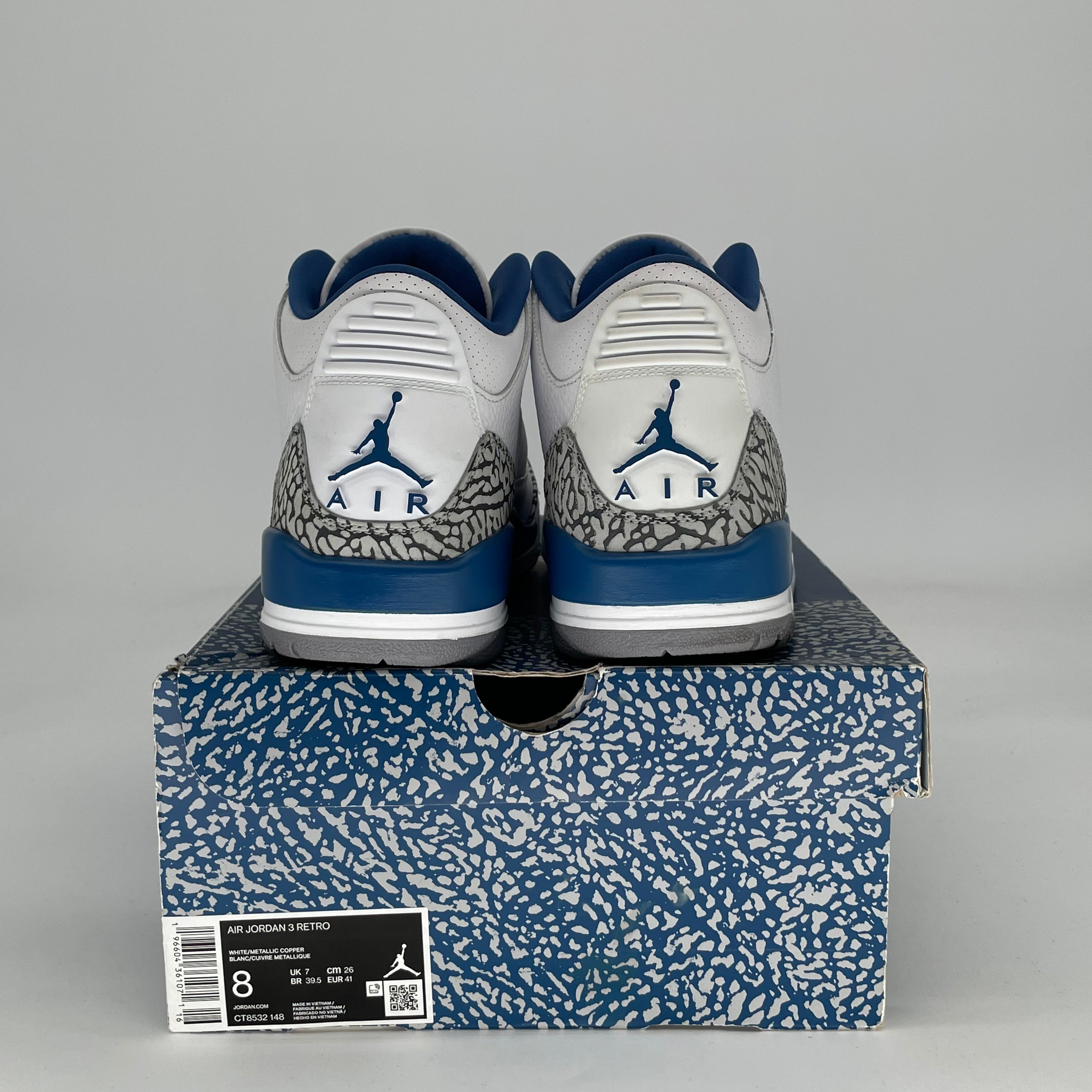AIR JORDAN 3 WIZARDS CT8532-148 SIZE 8/9.5W