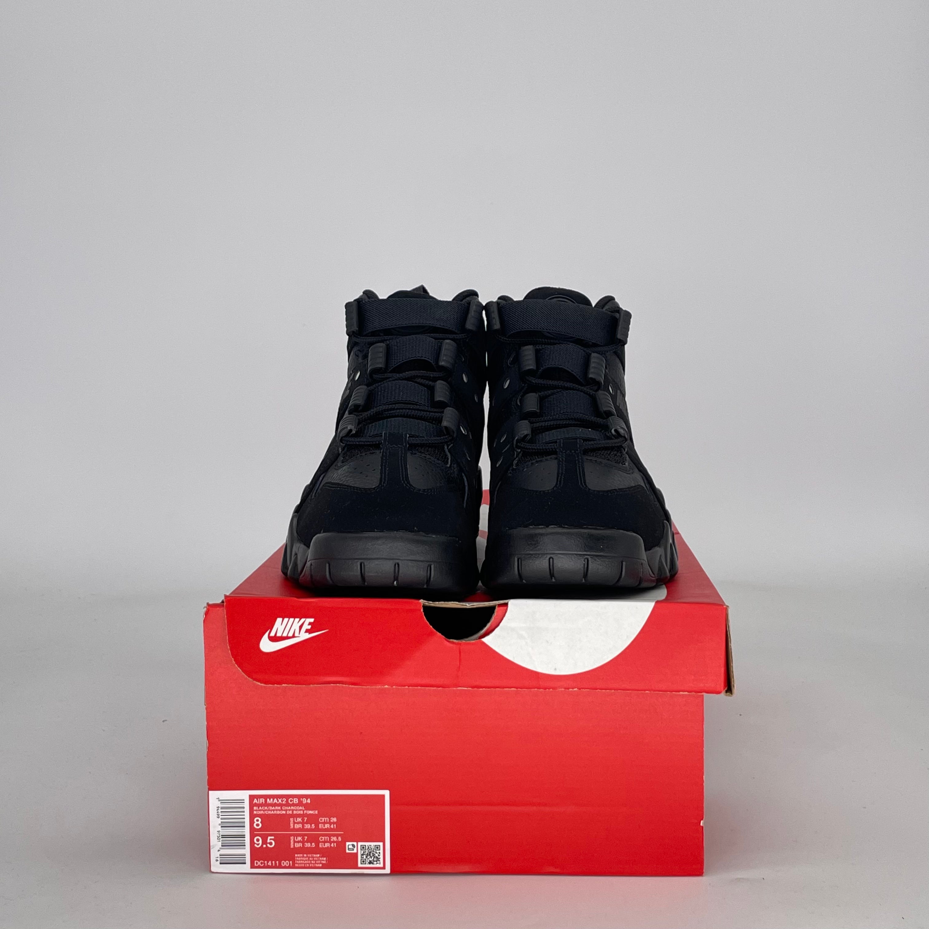 NIKE AIR MAX 2 CB 94 TRIPLE BLACK DC1411-001 SIZE 8/9.5W