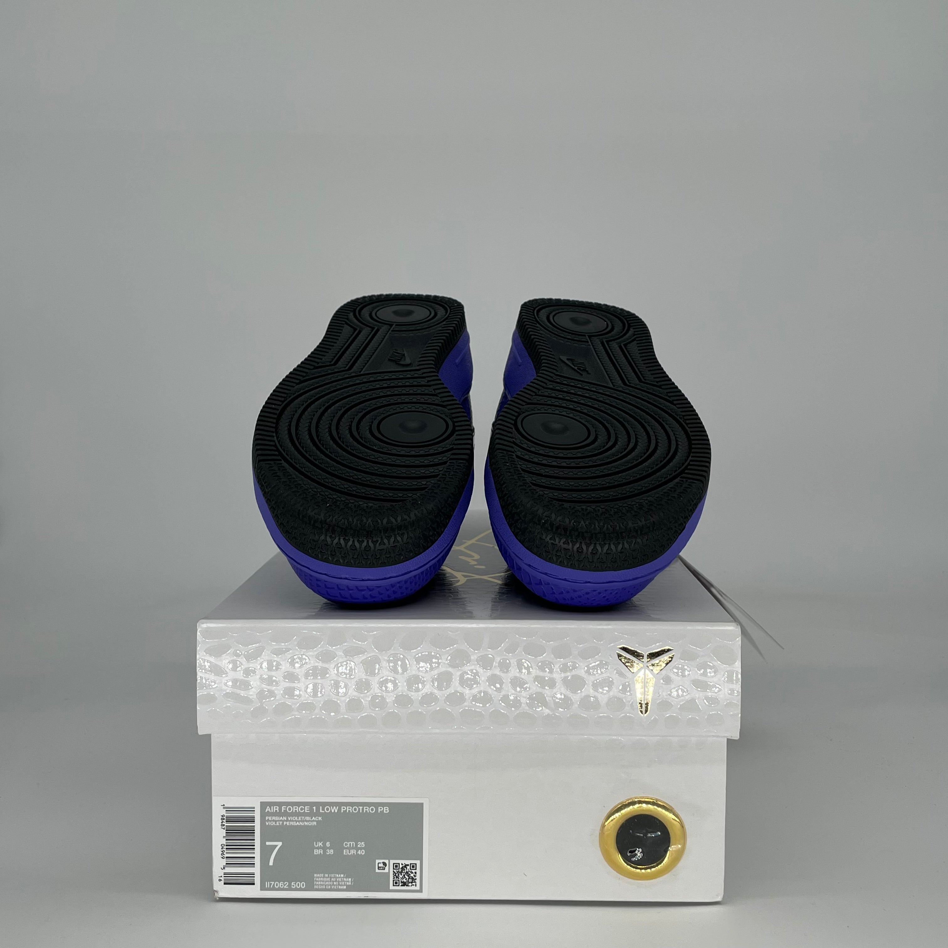 NIKE AIR FORCE 1 LOW PROTRO KOBE BRYANT X FC BARCELONA PERSIAN VIOLET II7062-500 SIZE 7/8.5W