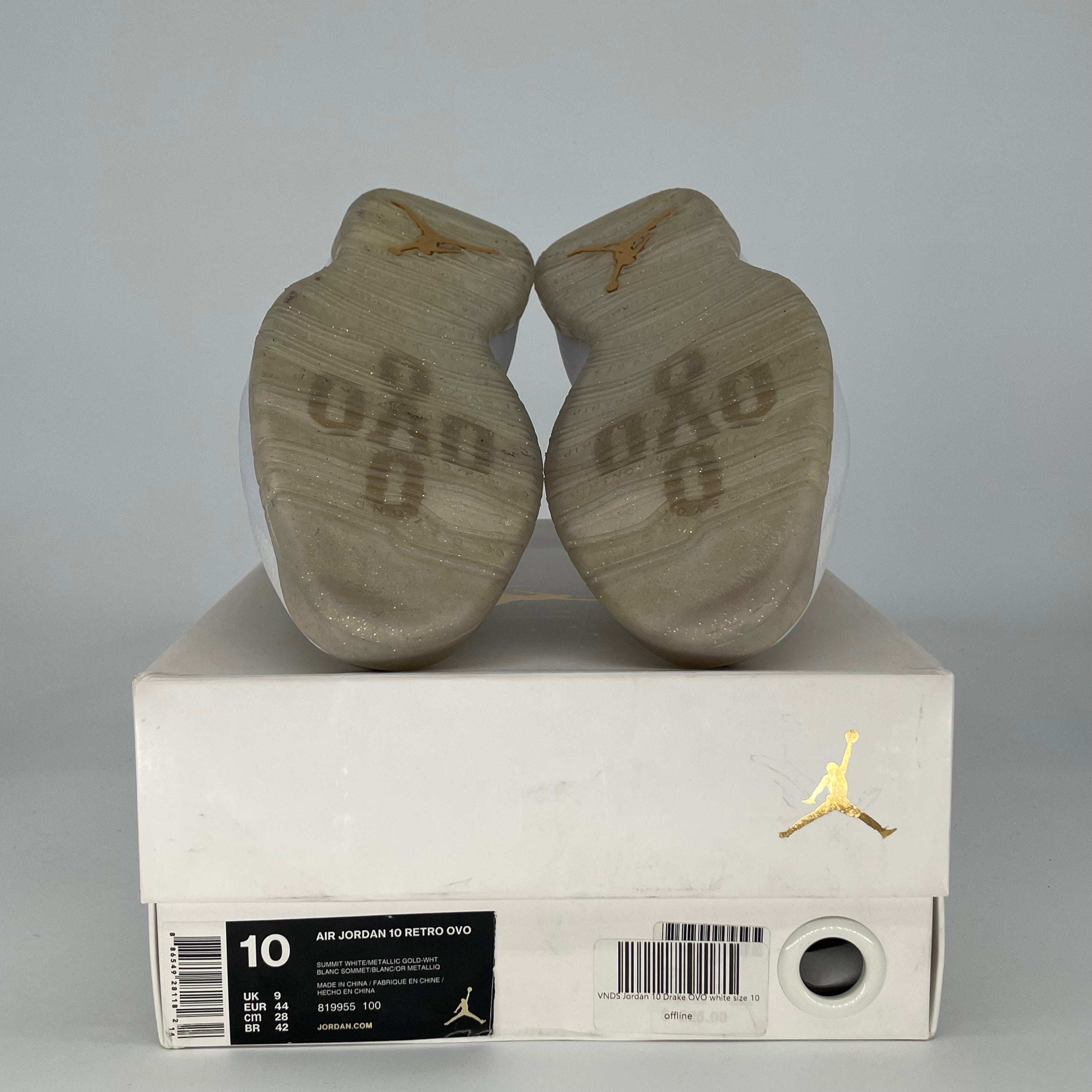 AIR JORDAN 10 OVO DRAKE WHITE 819955-100 SIZE 10/11.5W