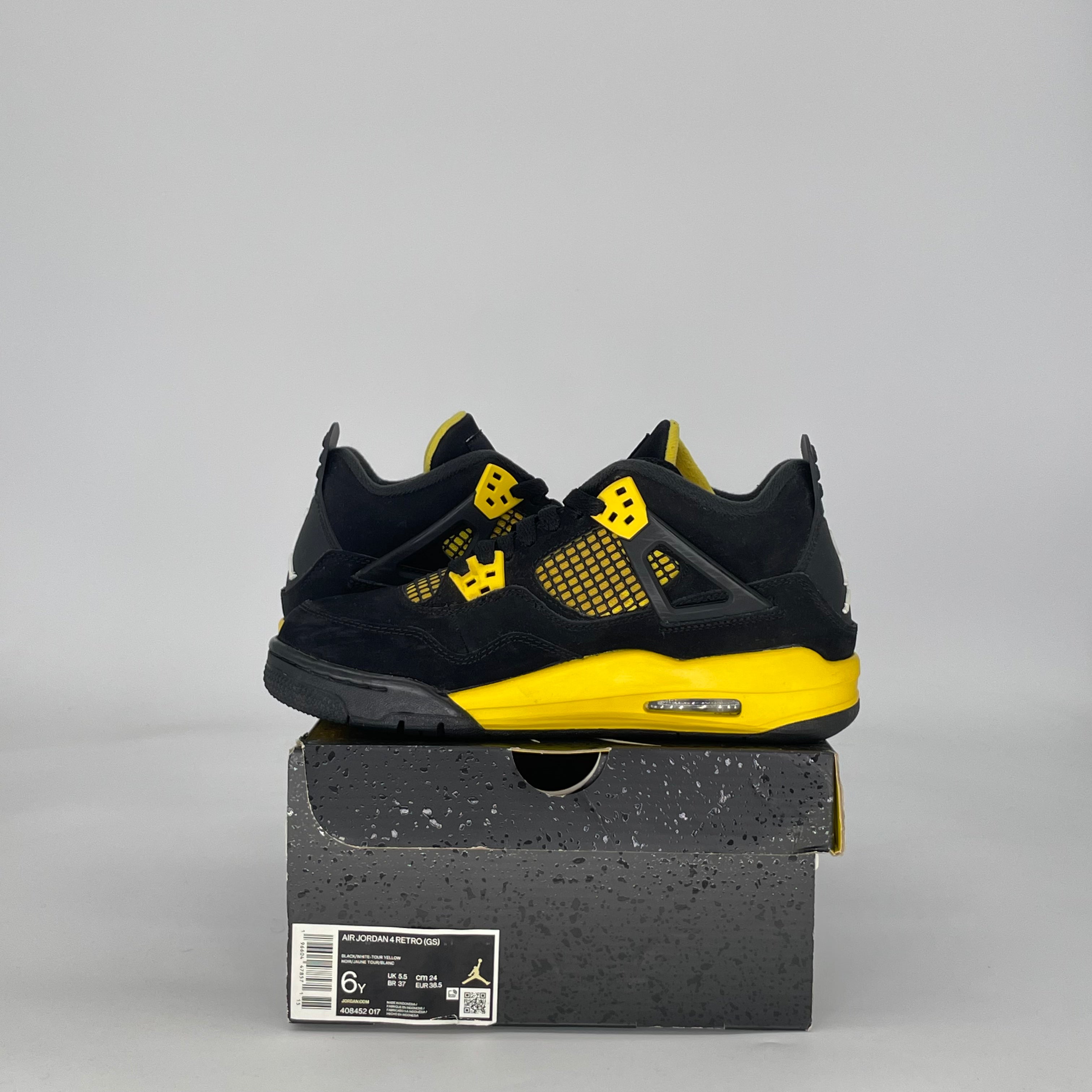 AIR JORDAN 4 THUNDER (2023) 408452-017 SIZE 6/7.5W GS
