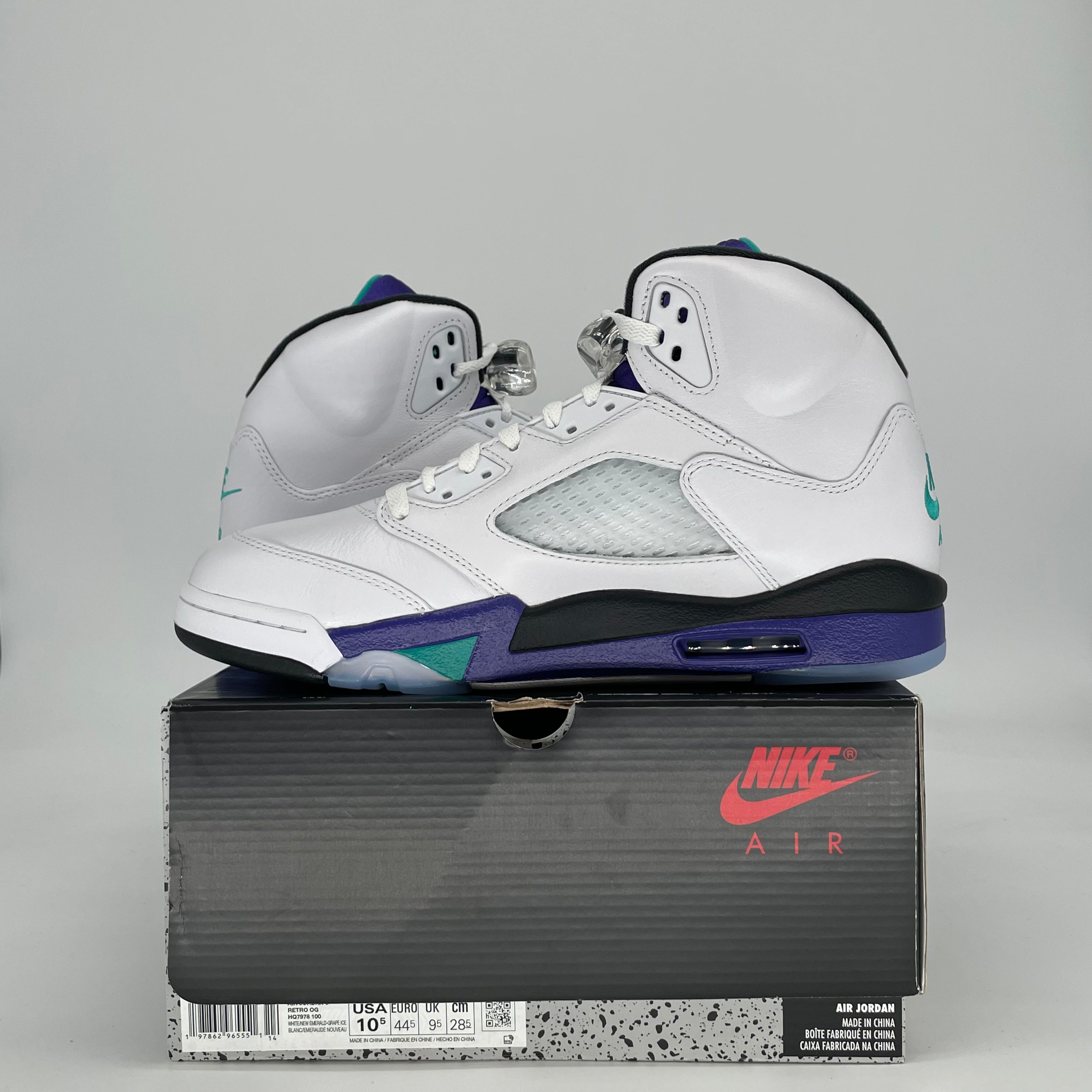 AIR JORDAN 5 GRAPE HQ7978-100 SIZE 10.5/12W