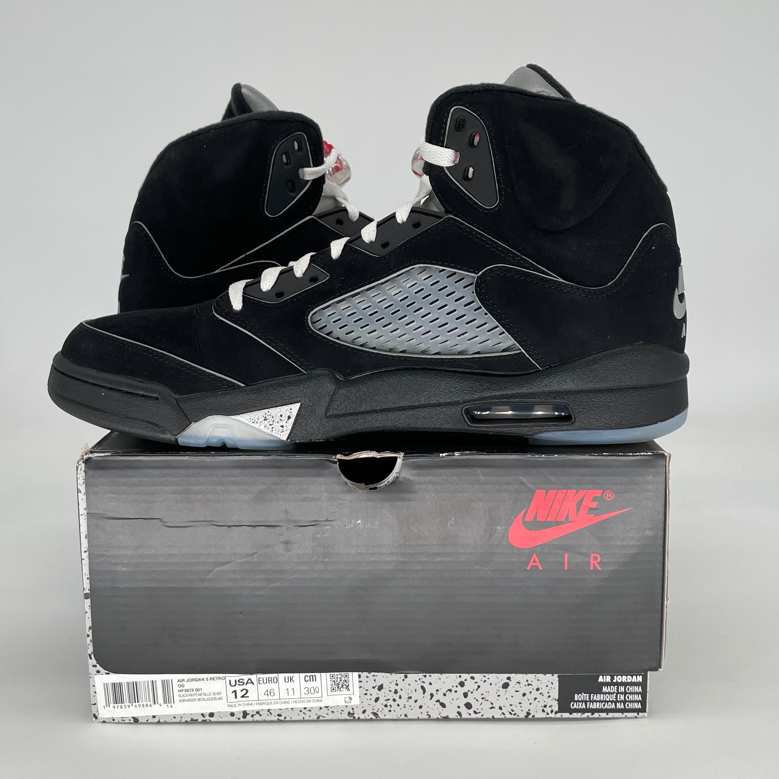 AIR JORDAN 5 BLACK METALLIC REIMAGINED HF3975-001 SIZE 12/13.5W