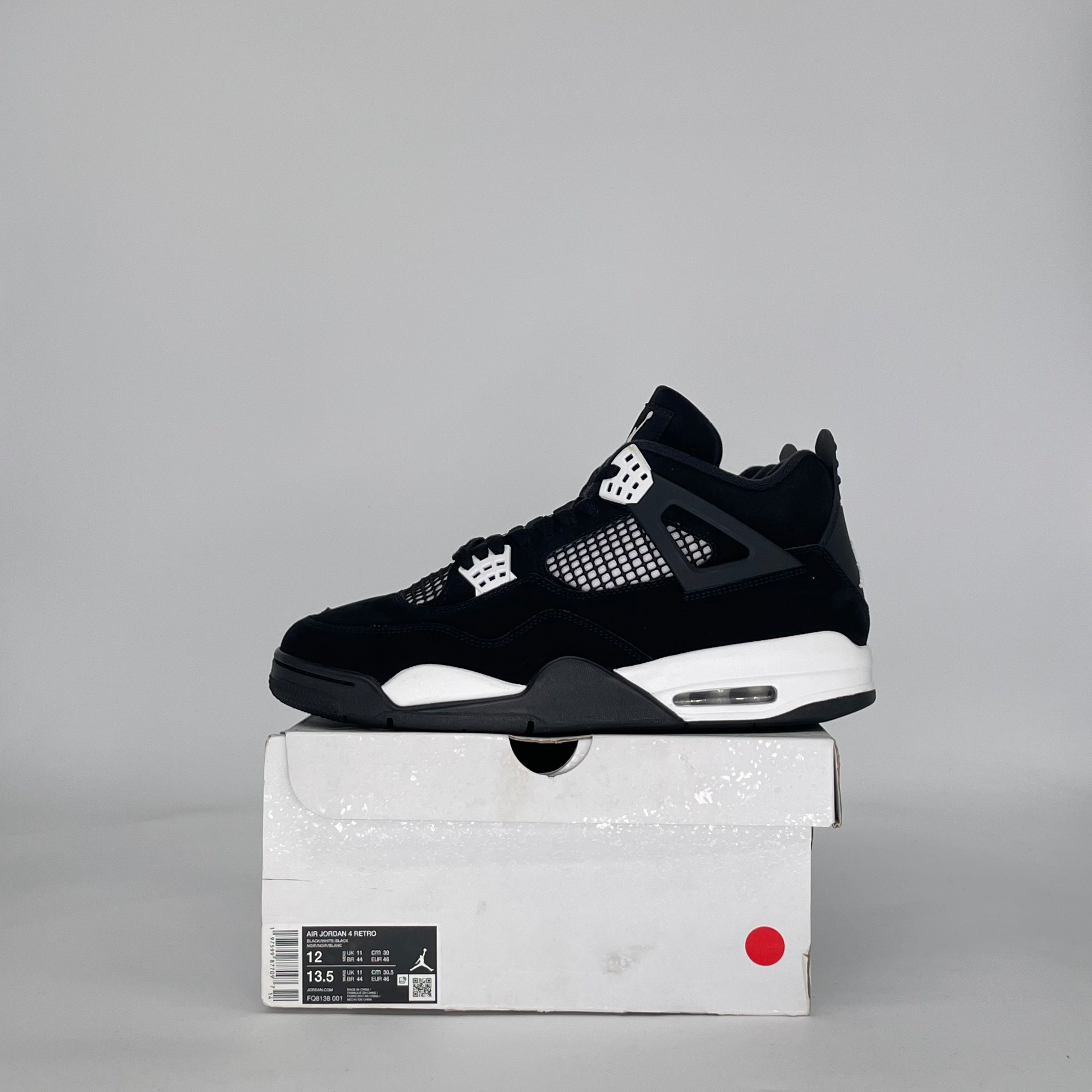 AIR JORDAN 4 WHITE THUNDER FQ8138-001 SIZE 12/13.5W