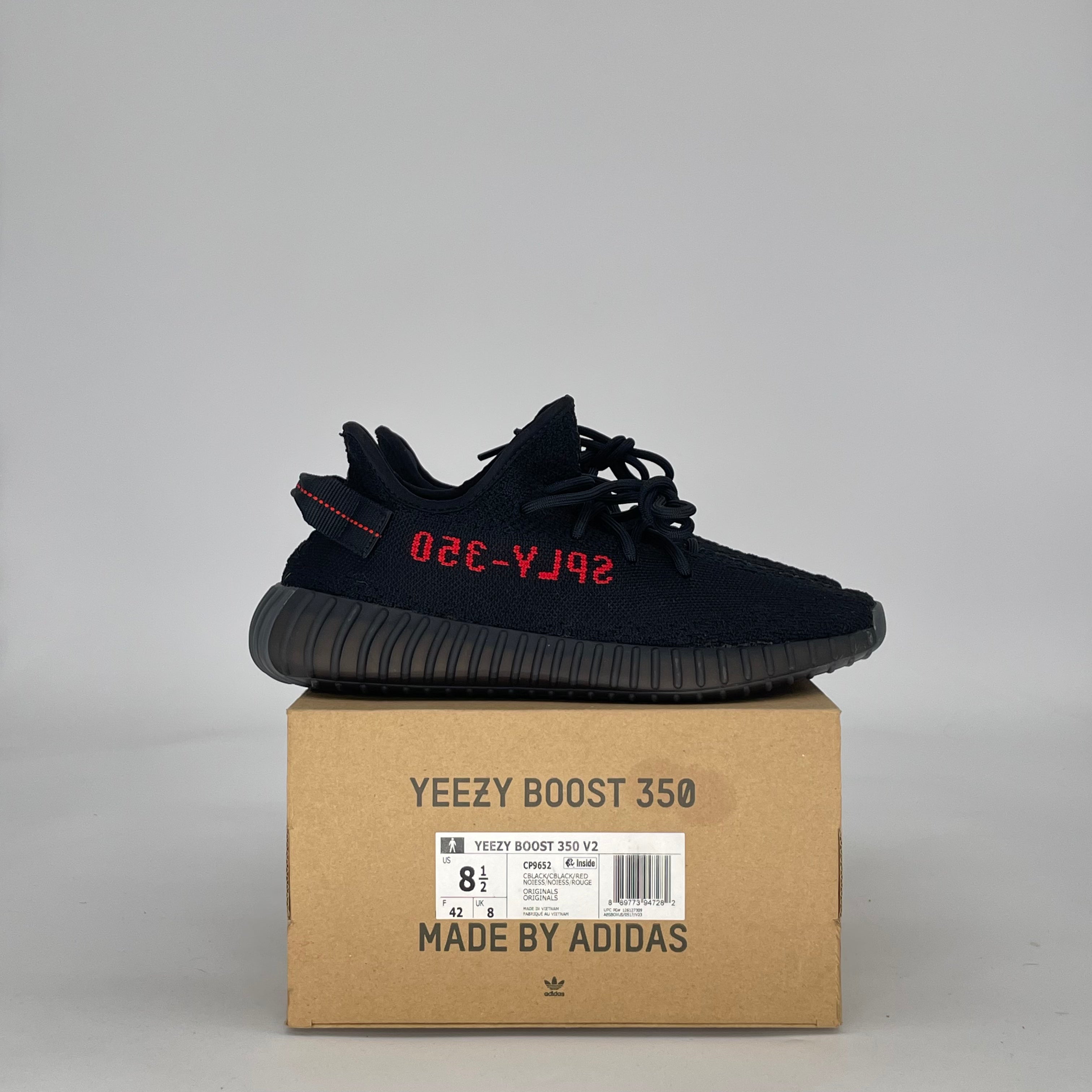 ADIDAS YEEZY BOOST 350 V2 BLACK RED CP9652 SIZE 8.5/10W