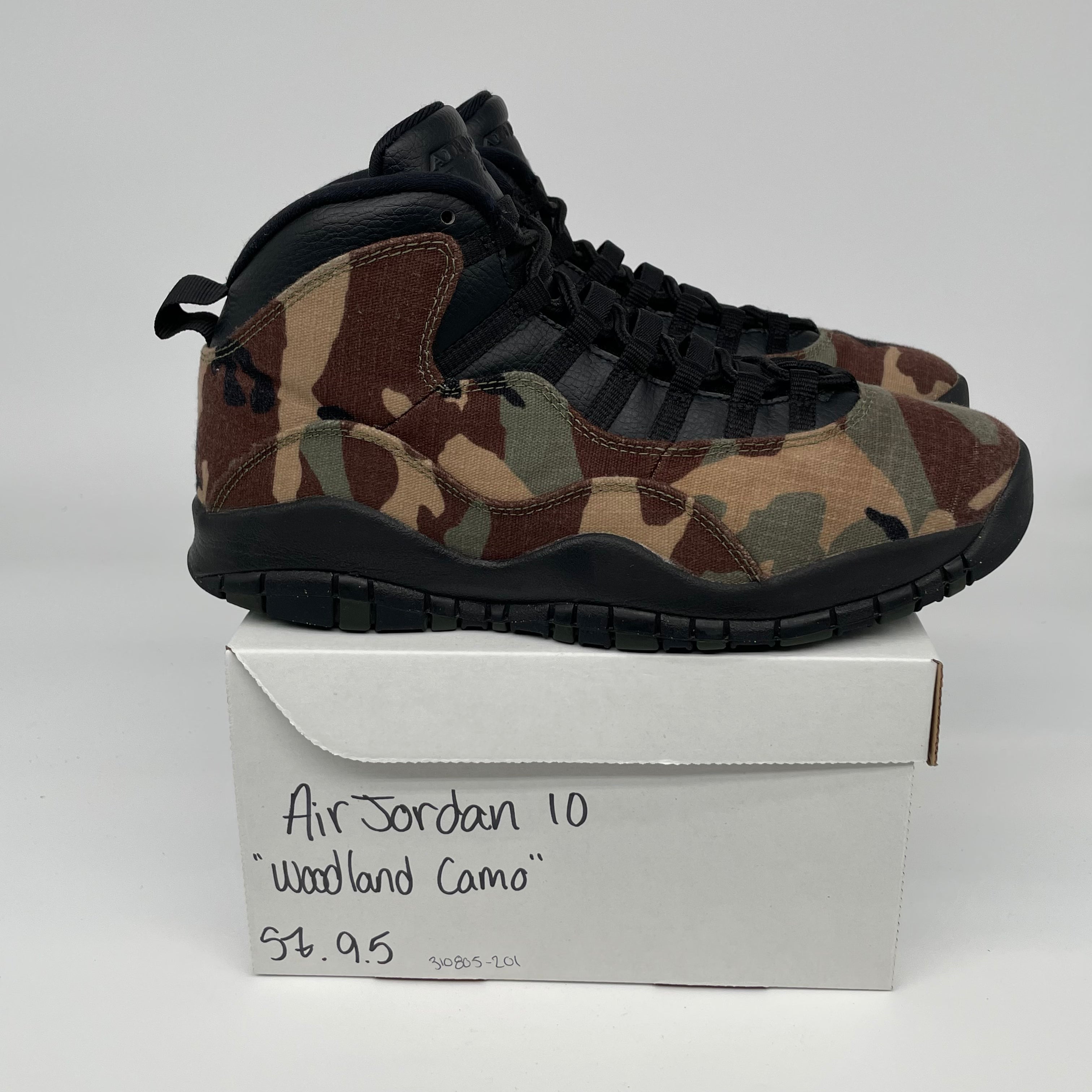 AIR JORDAN 10 WOODLAND CAMO 310805-201 SIZE 9.5/11W