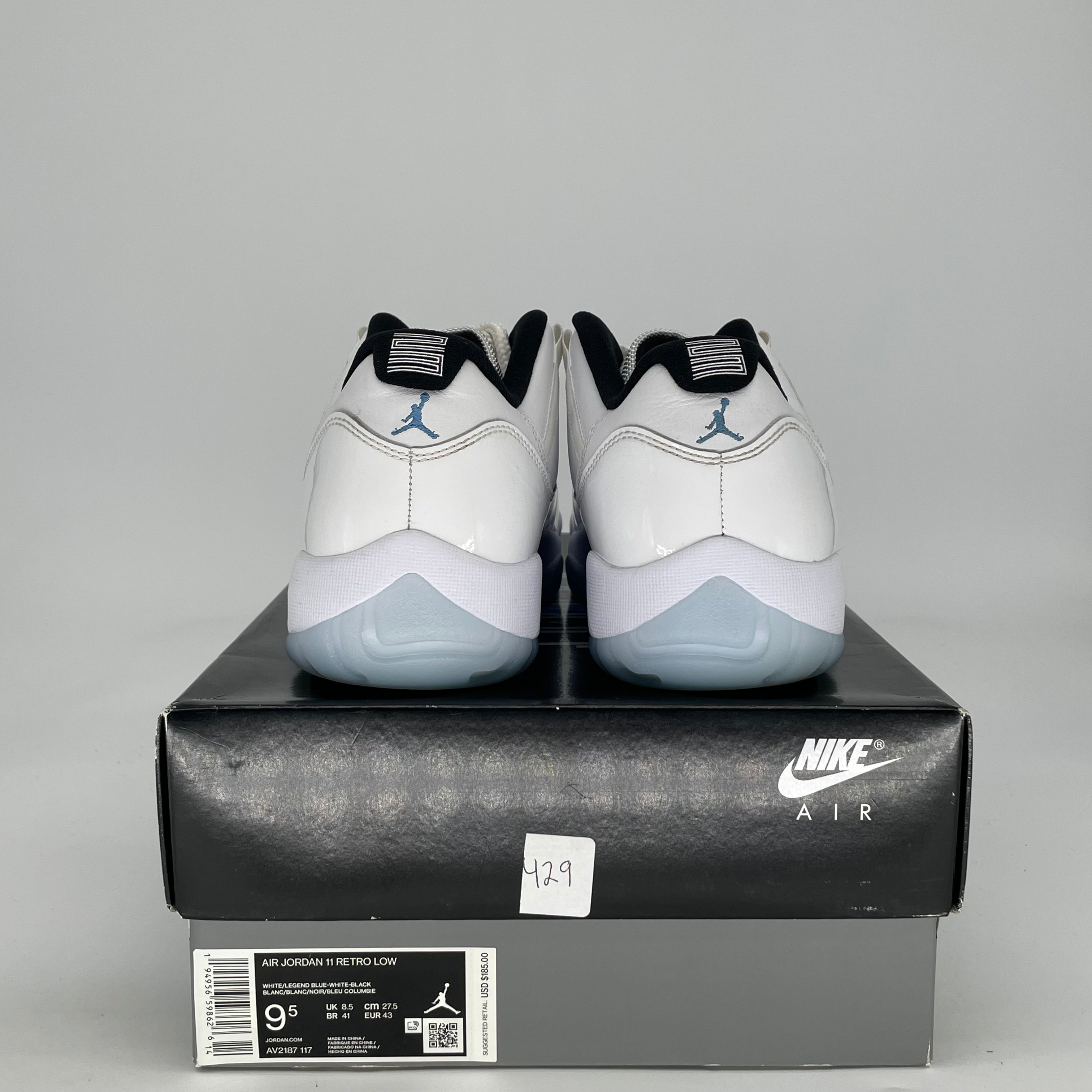 AIR JORDAN 11 LOW LEGEND BLUE AV2187-117 SIZE 9.5/11W