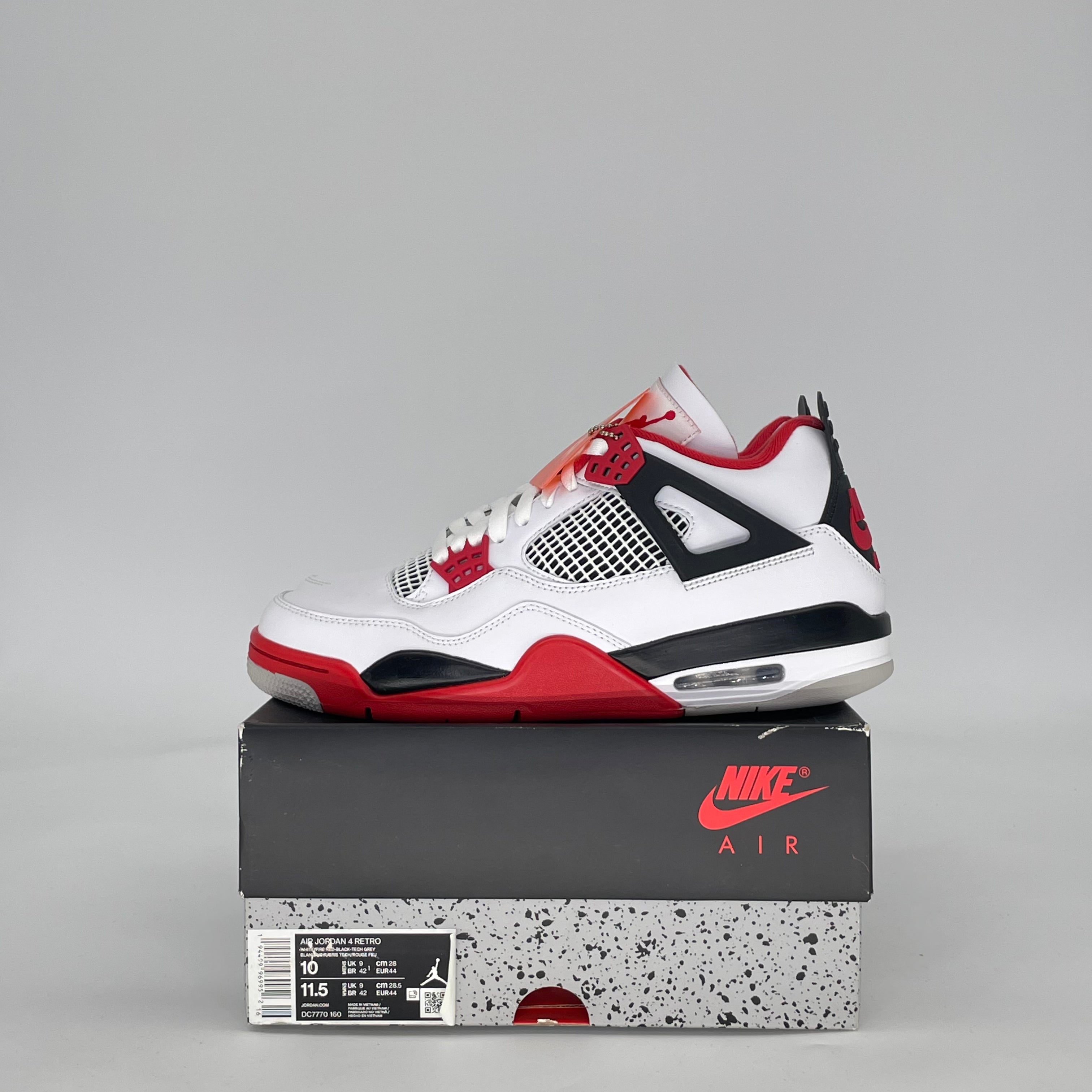 AIR JORDAN 4 FIRE RED (2020) DC7770-160 SIZE 10/11.5W