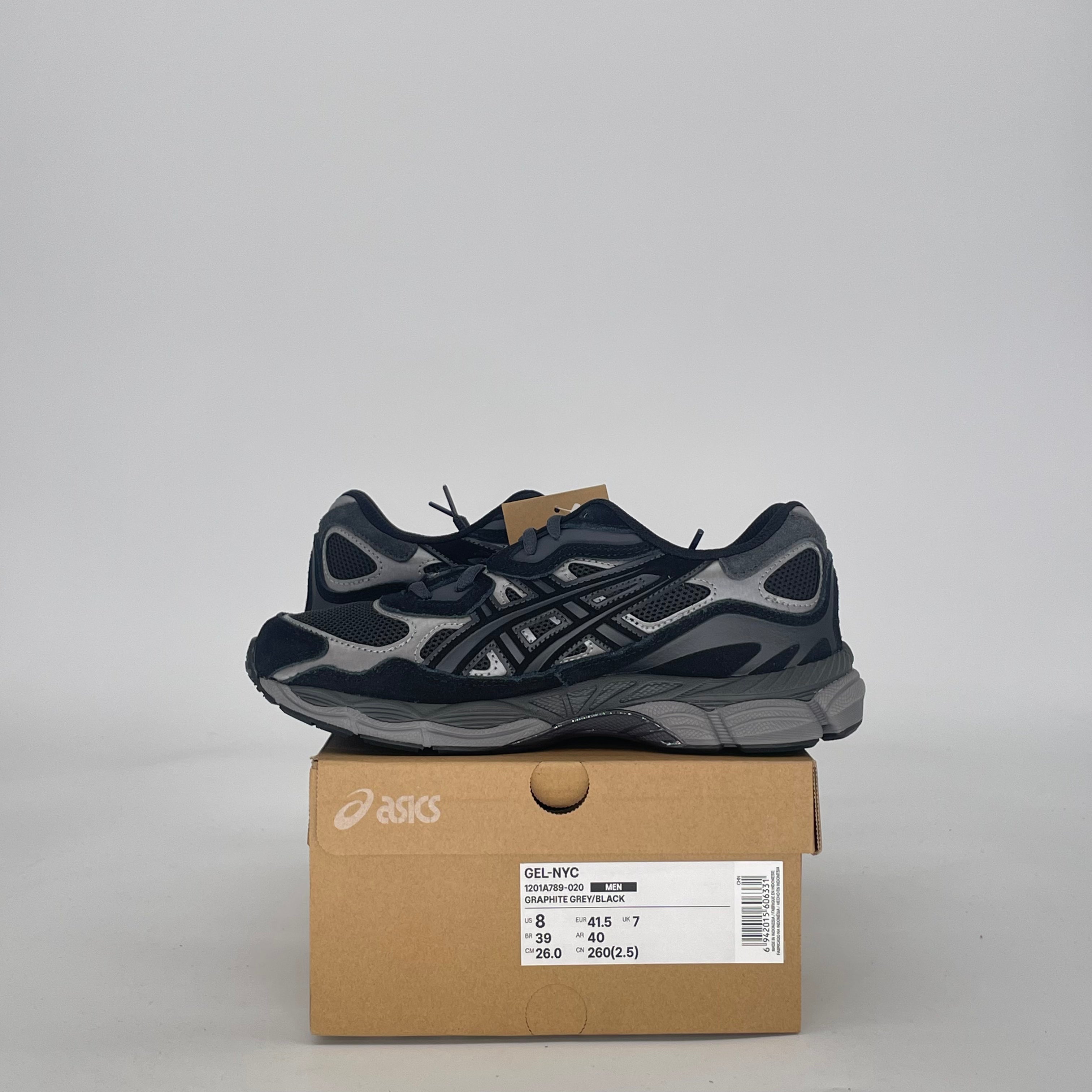 ASICS GEL-NYC GRAPHITE GREY BLACK 1201A789-020 SIZE 8/9.5W