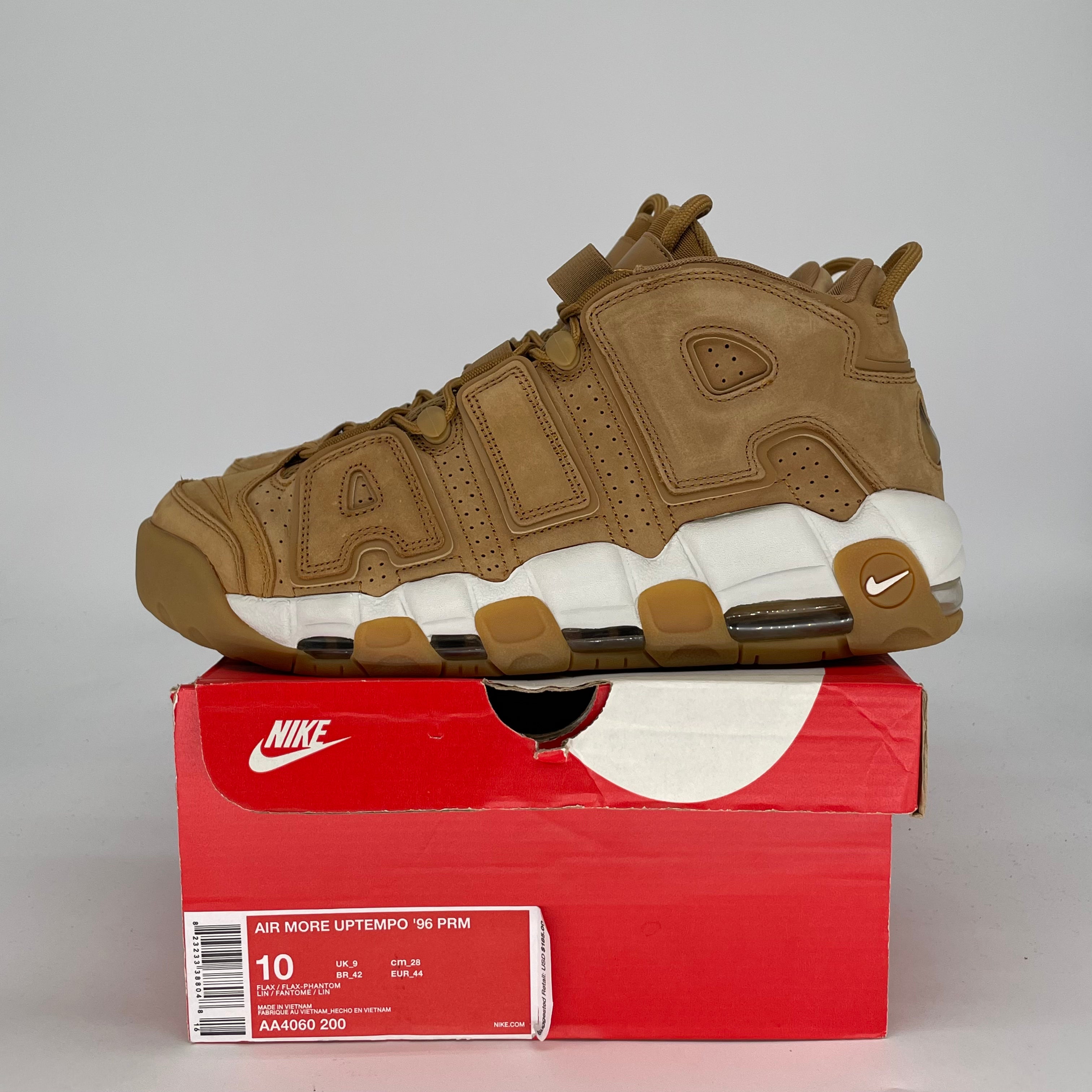 NIKE AIR MORE UPTEMPO FLAX AA4060-200 SIZE 10/11.5W