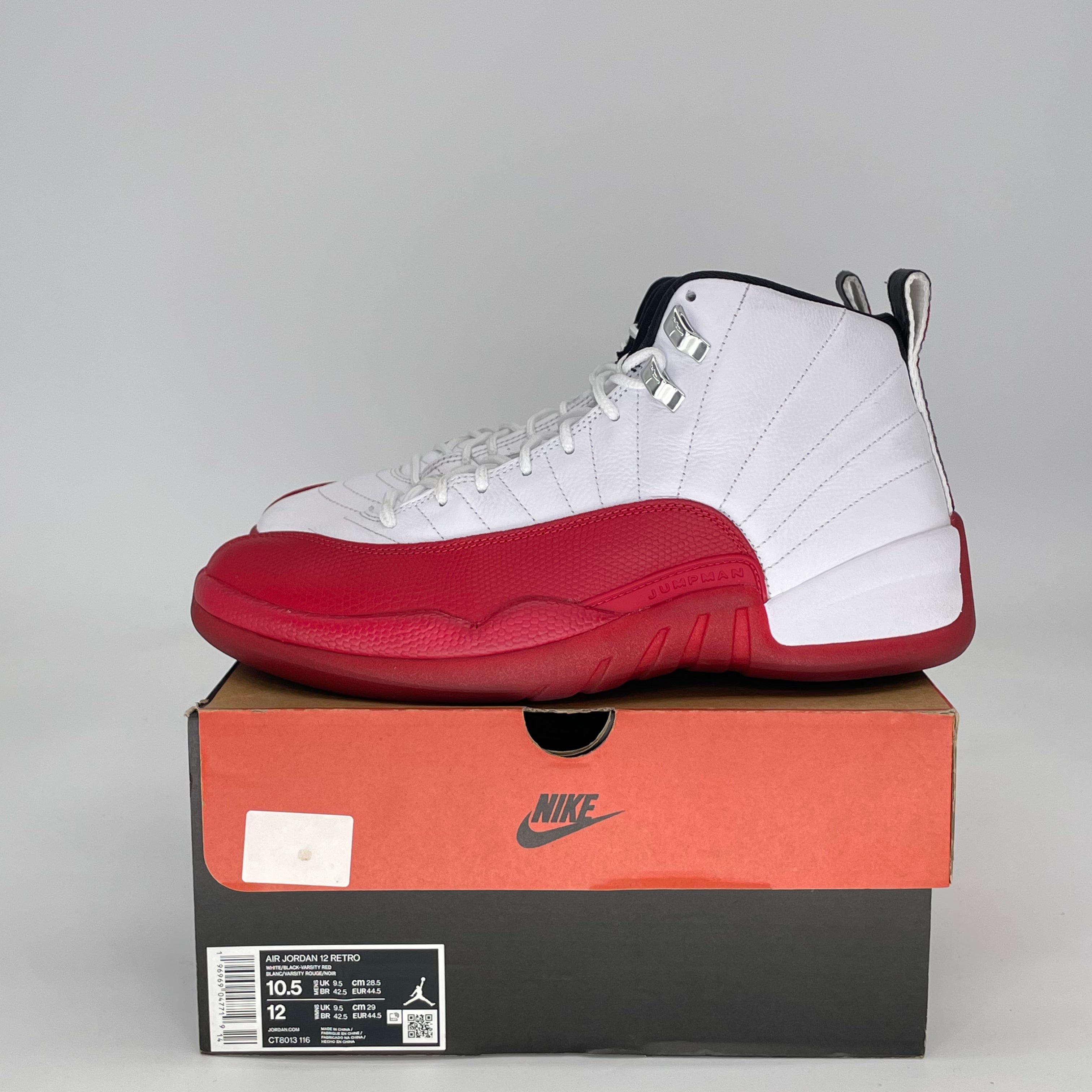 AIR JORDAN 12 CHERRY CT8013-116 SIZE 10.5/12W