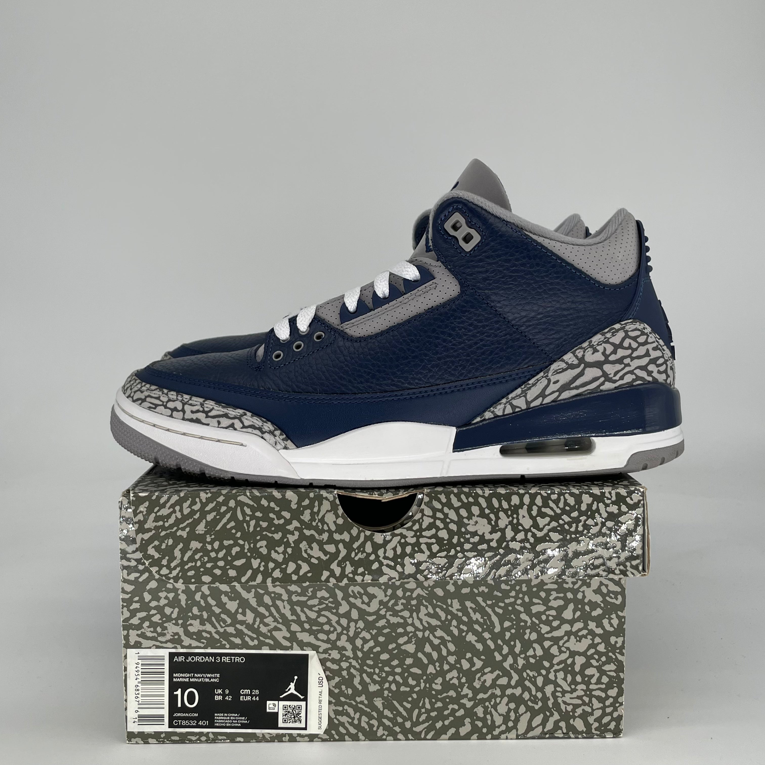 AIR JORDAN 3 GEORGETOWN CT8532-401 SIZE 10/11.5W