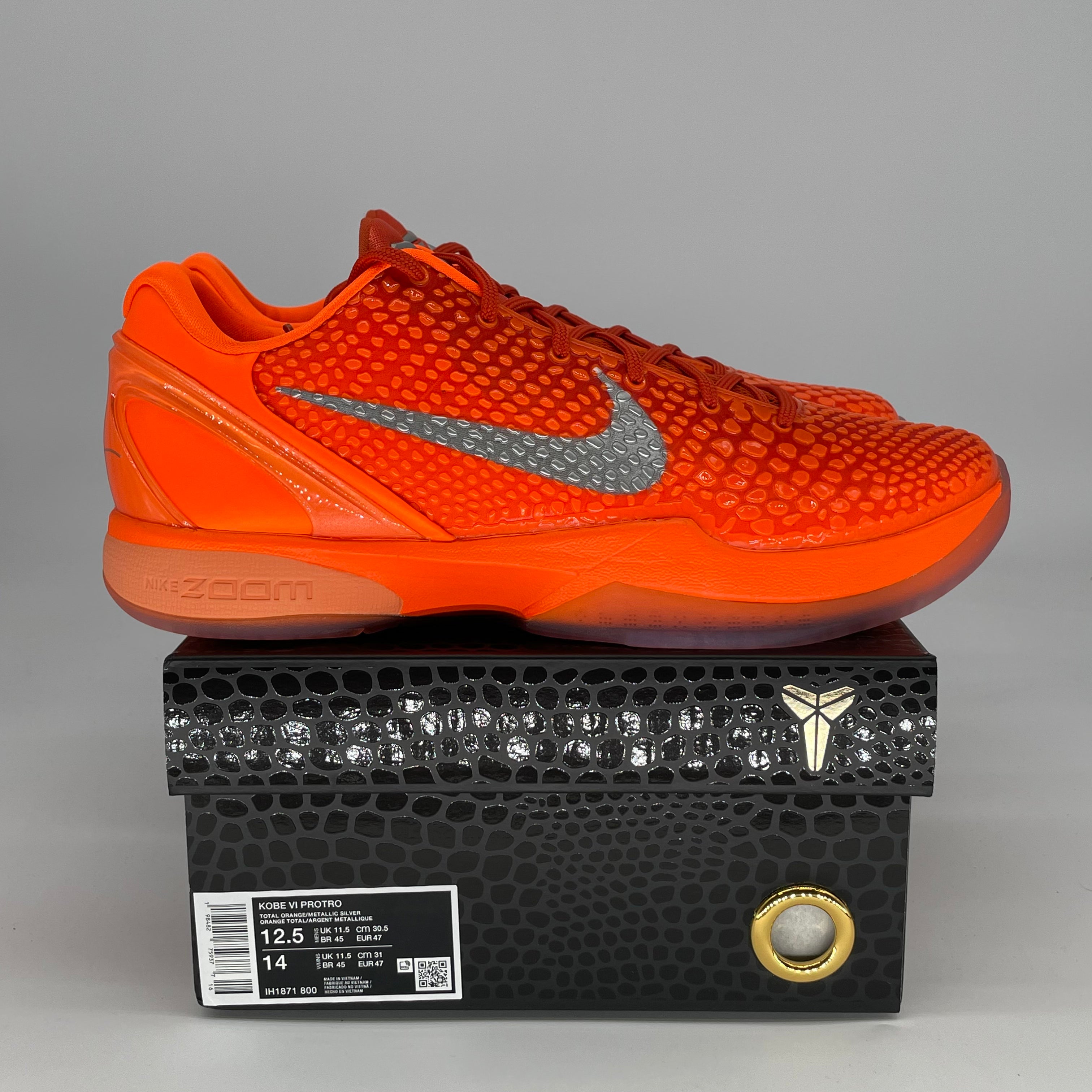NIKE KOBE 6 PROTRO TOTAL ORANGE IH1871-800 SIZE 12.5/14W