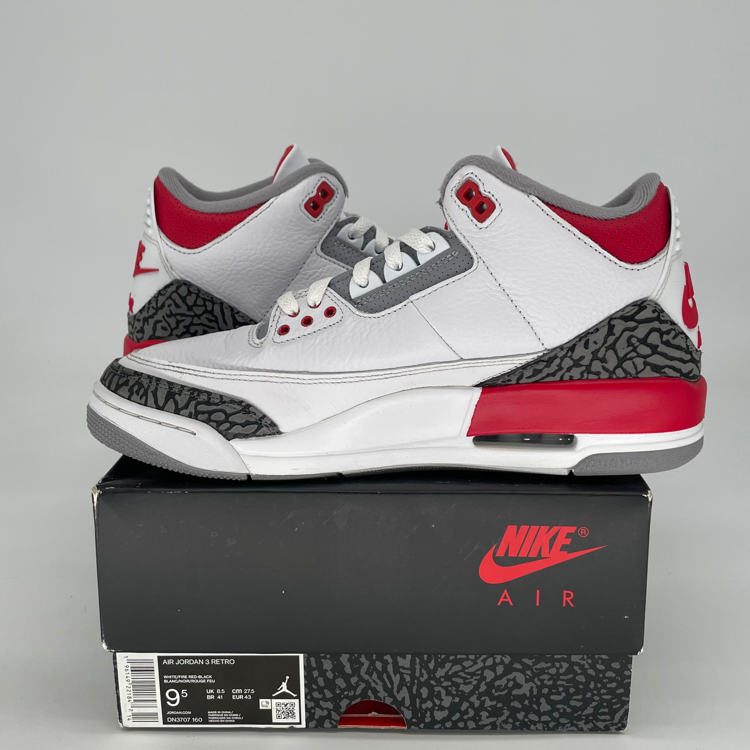 AIR JORDAN 3 FIRE RED DN3707-160 SIZE 9.5/11W