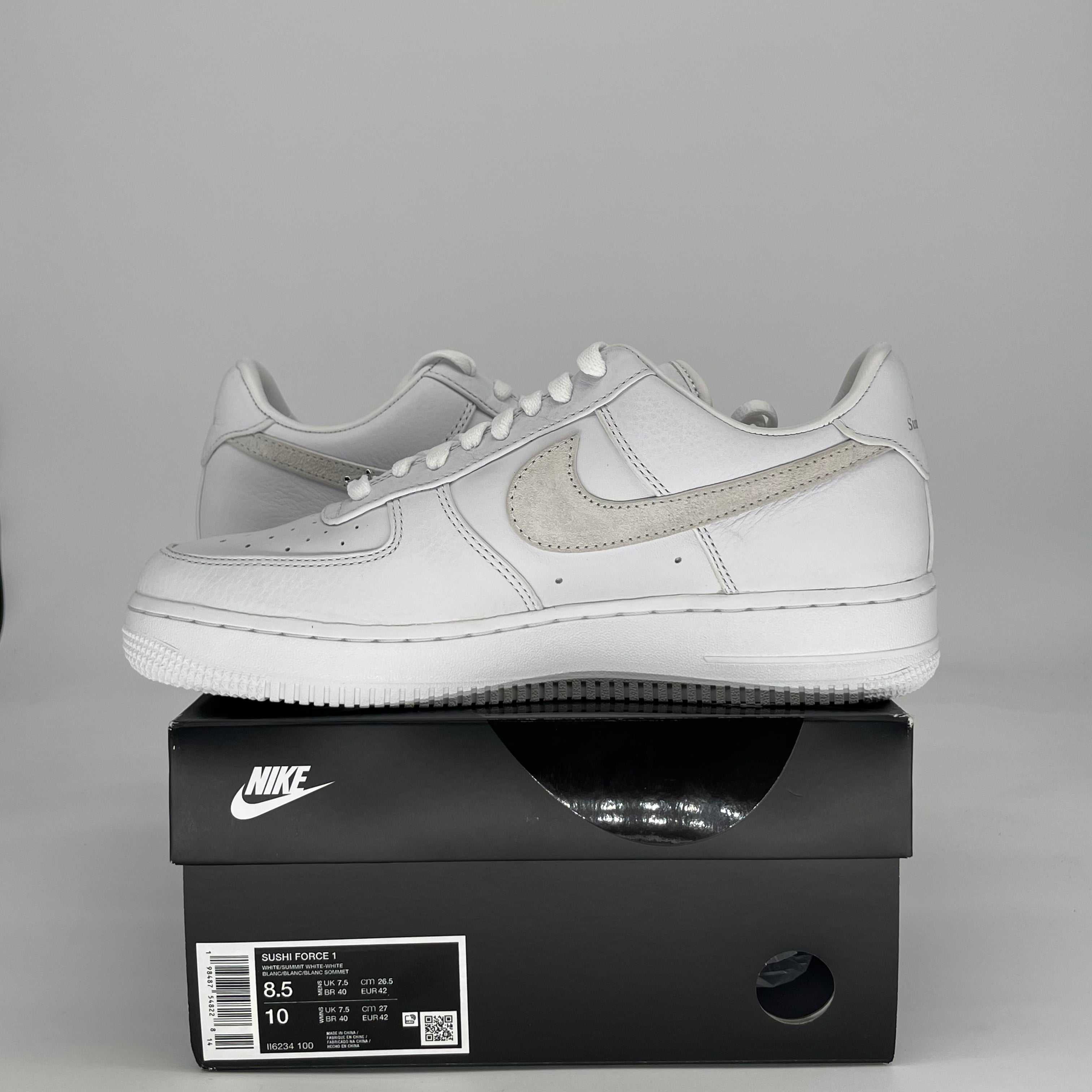NIKE AIR FORCE 1 LOW SUSHI CLUB WHITE II6234-100 SIZE 8.5/10W