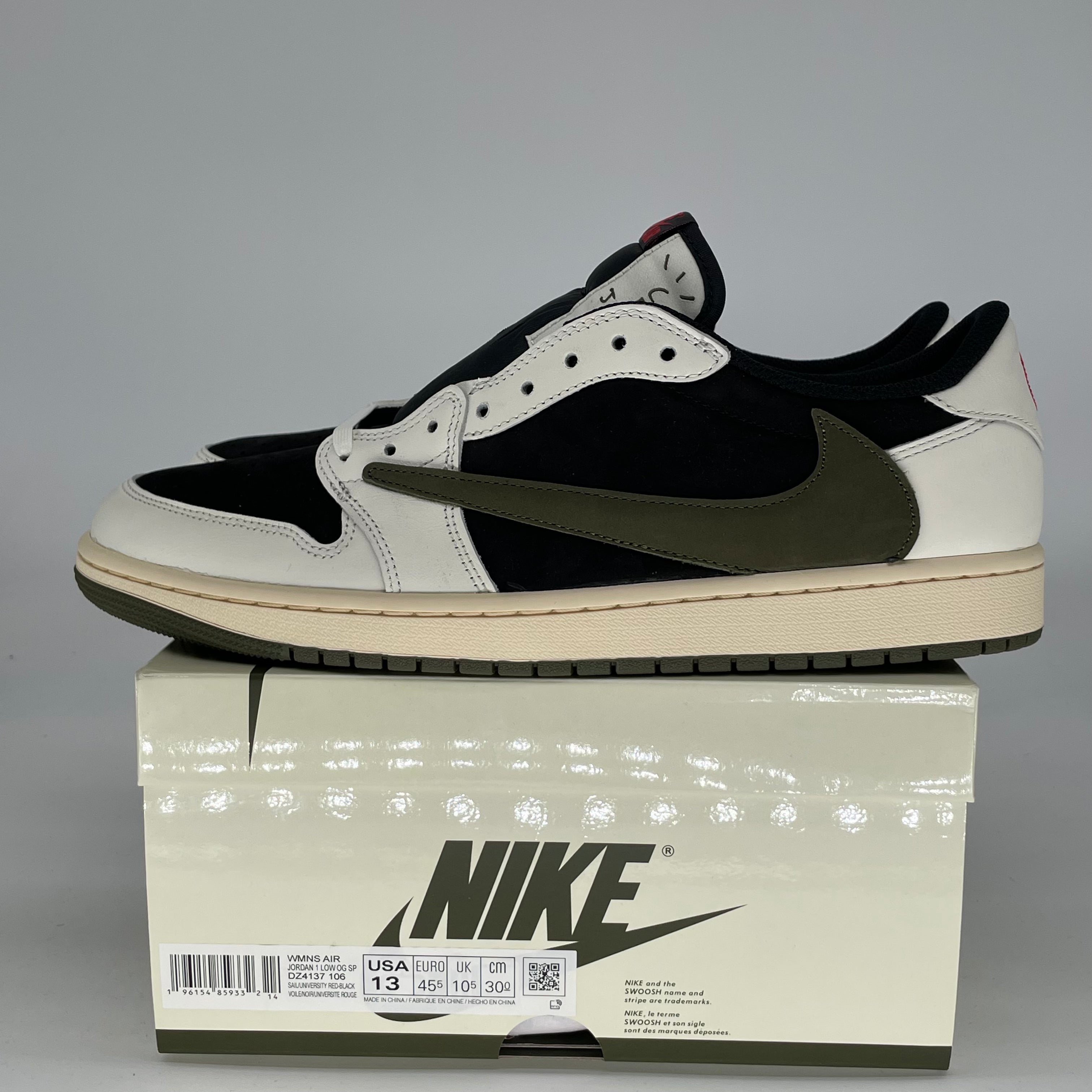 TRAVIS SCOTT X AIR JORDAN 1 LOW OLIVE W DZ4137-106 SIZE 11.5/13W