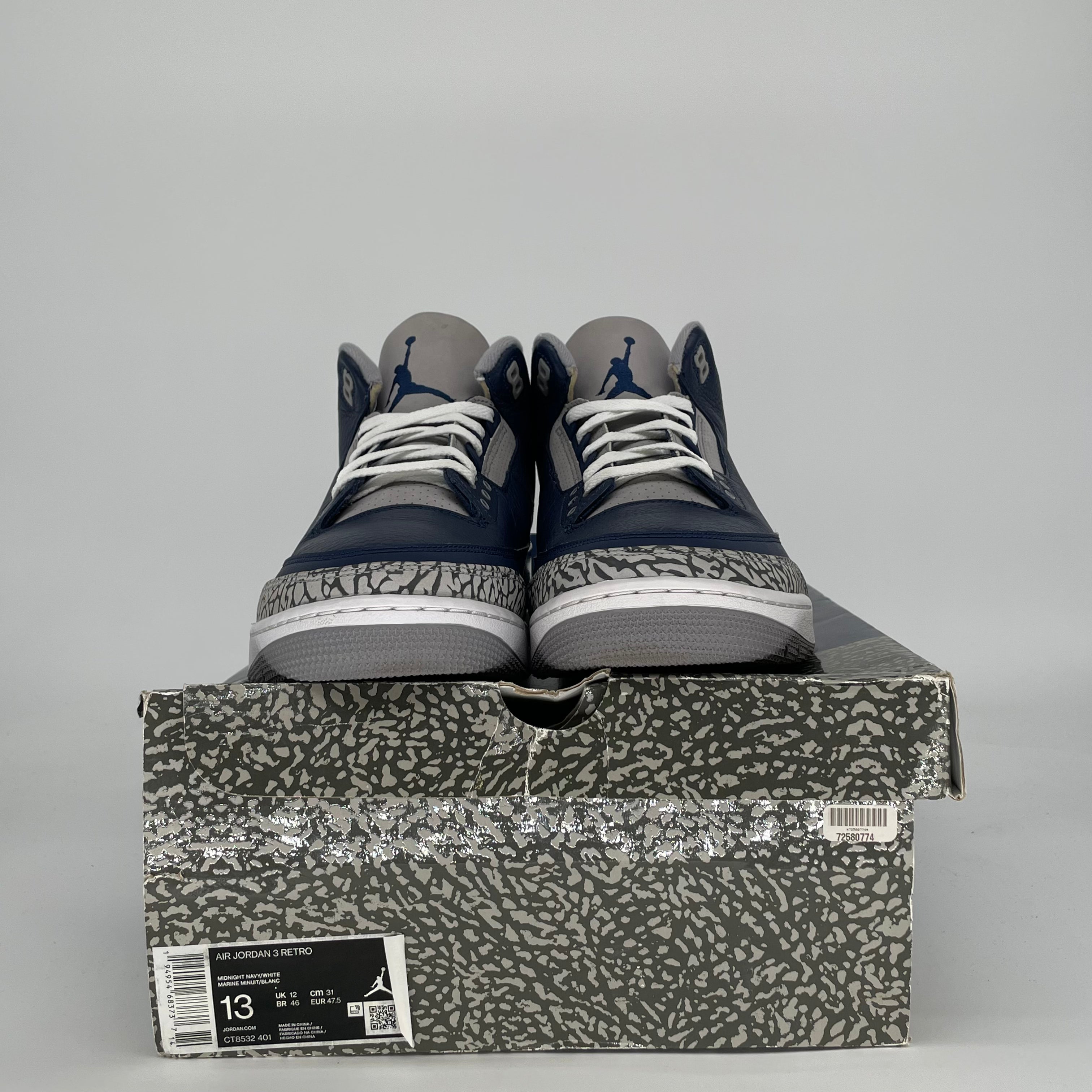 AIR JORDAN 3 GEORGETOWN CT8532-401 SIZE 13/14.5W