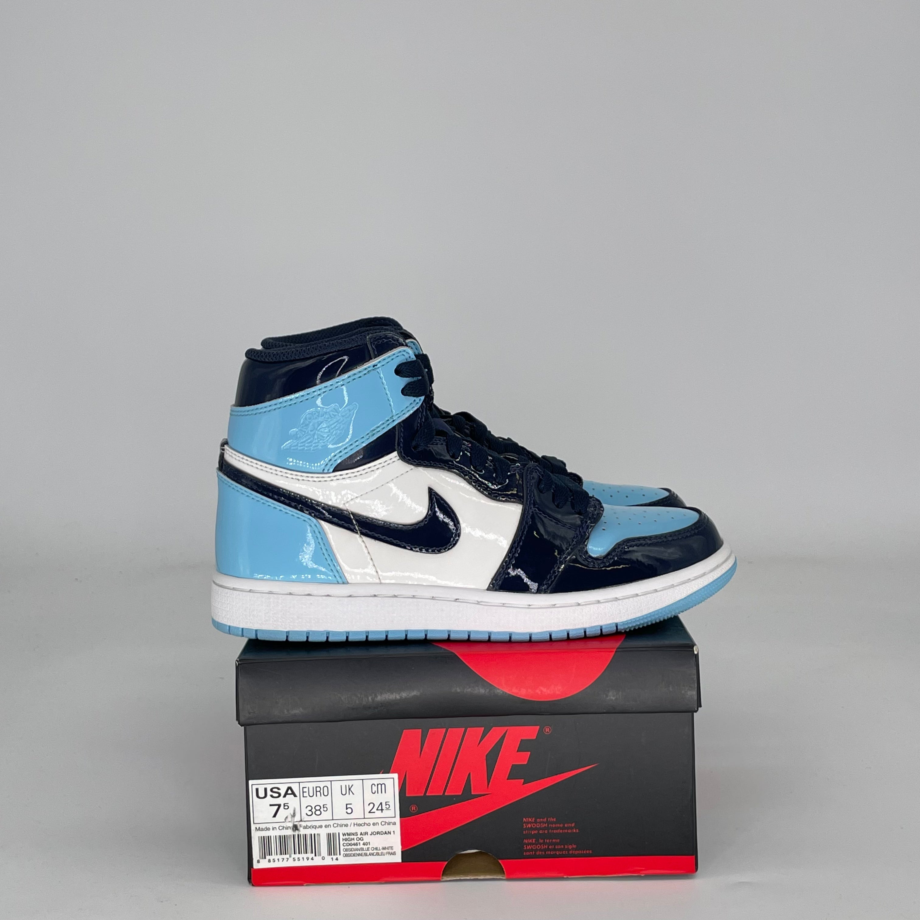 AIR JORDAN 1 UNC PATENT W CD0461-401 SIZE 6/7.5W